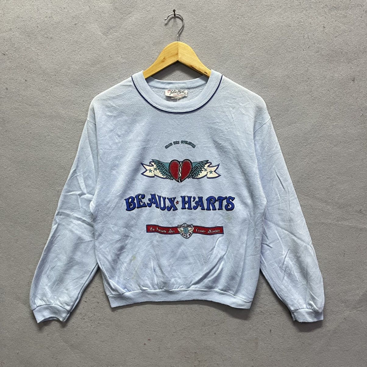 Vintage 1990s Julie Girl Beaux Hearts Sweatshirt Made in USA