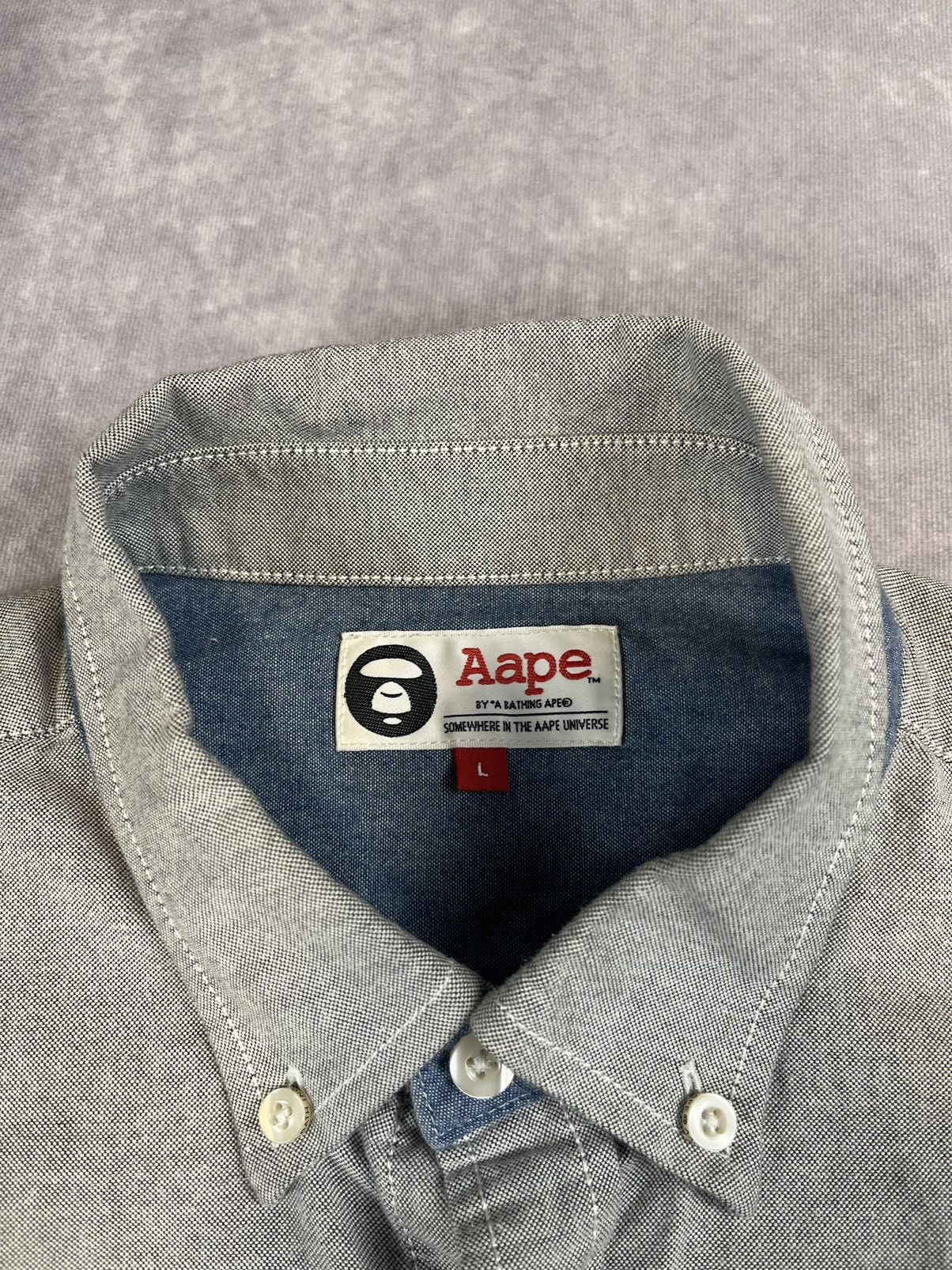 Aape × Bape Aape by A Bathing Ape Applique Oxford BD Shirt L Size Size US L / EU 52-54 / 3 - 2 Thumbnail