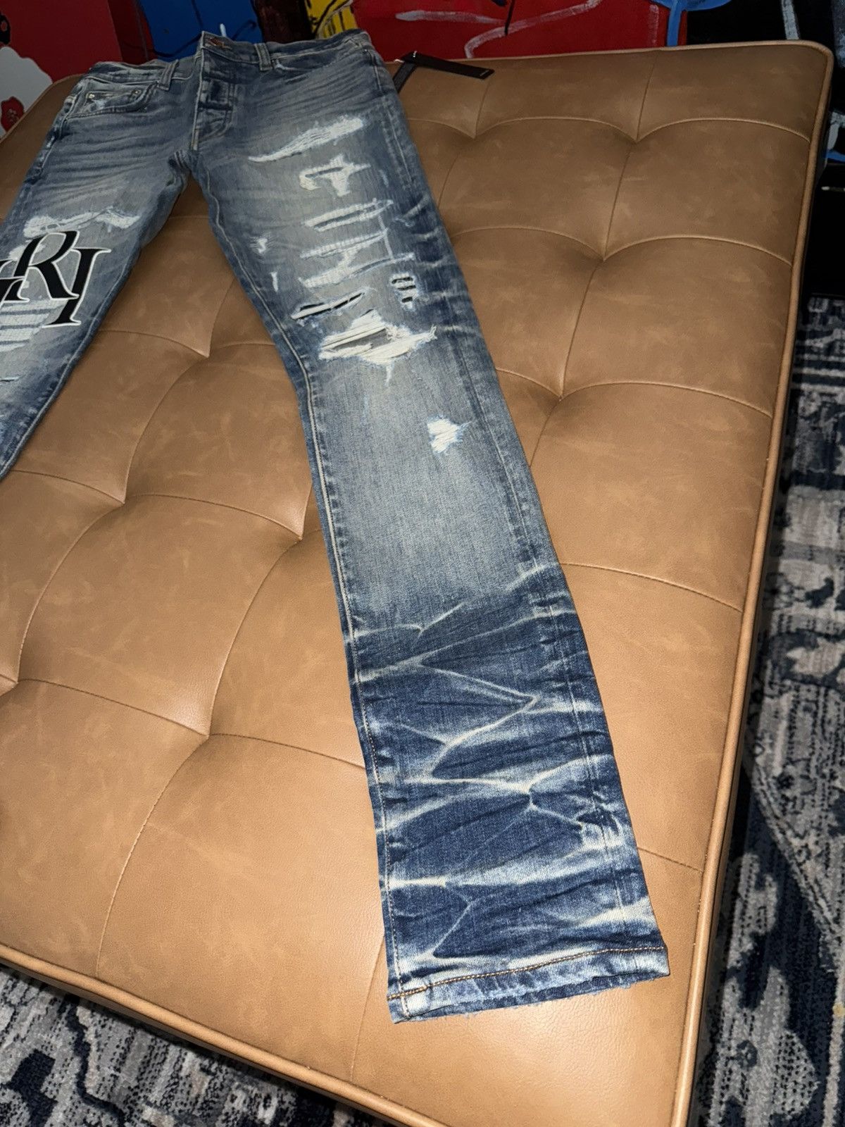 Amiri Amiri staggered logo jeans Size US 31 - 4 Thumbnail