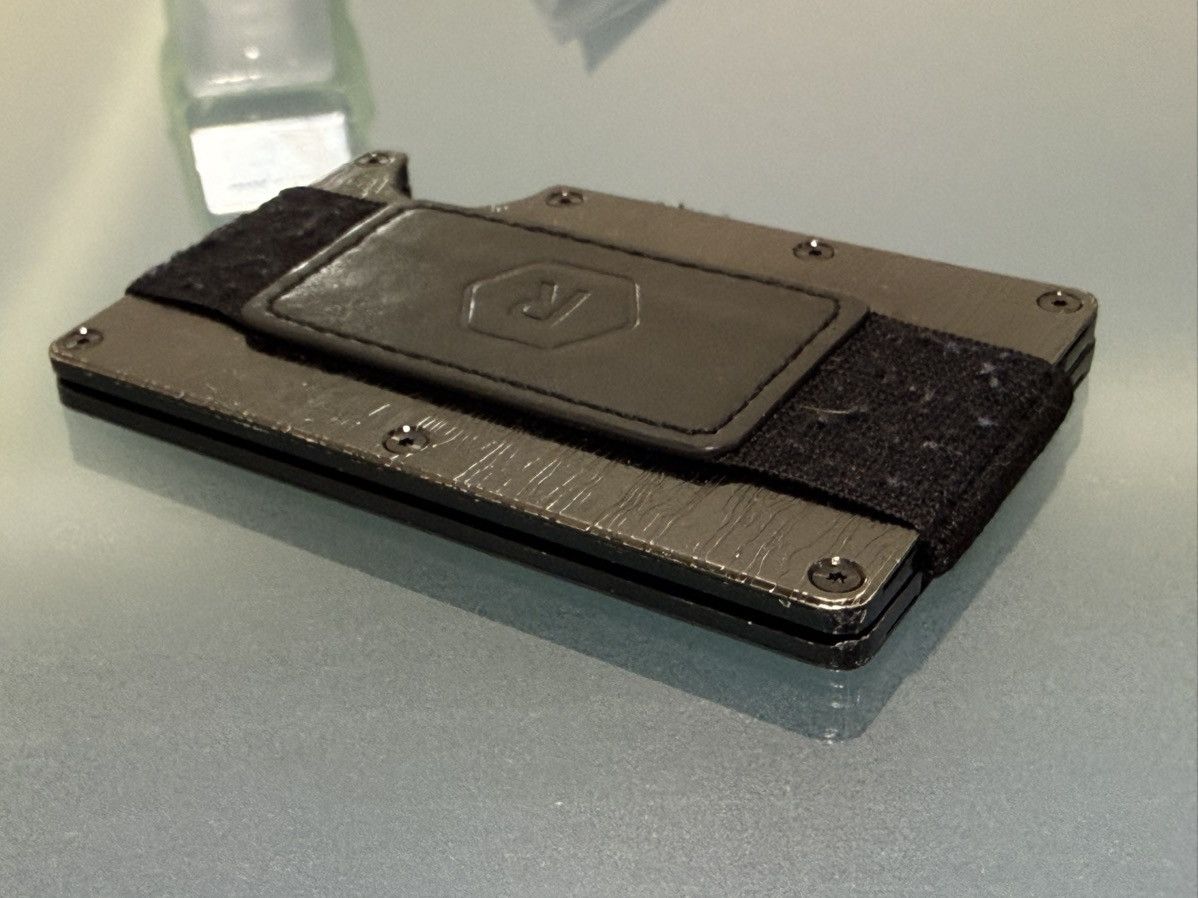 Other Ridge Black Damascus Stainless Steel Wallet w/ Leather Cash Size ONE SIZE - 12 Thumbnail