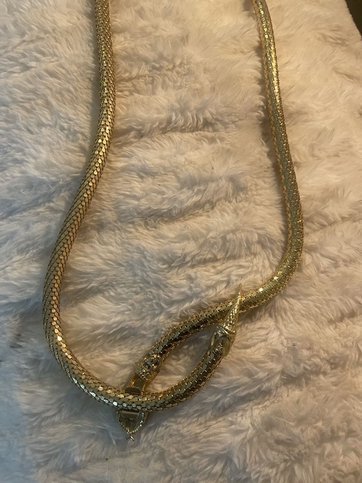 Other Vintage Gold Snake Necklace w/ Red Accents Size ONE SIZE - 4 Thumbnail