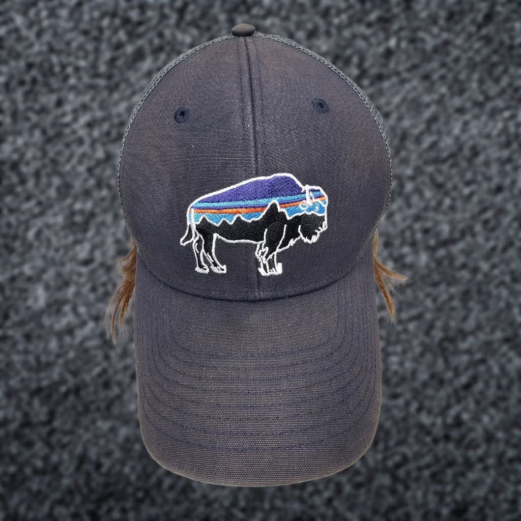 Patagonia Patagonia Hat Trucker Cap Adult One Size Blue Cotton Poly Snap Back Bison LoPro Size ONE SIZE - 1 Thumbnail