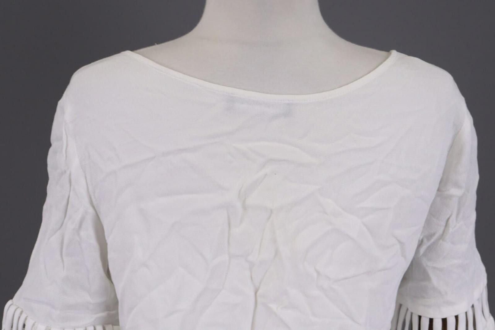 Designer COP COPINE Solix Top White Summer Stretch Top Shirt Size 38 Size M / US 6-8 / IT 42-44 - 9 Thumbnail