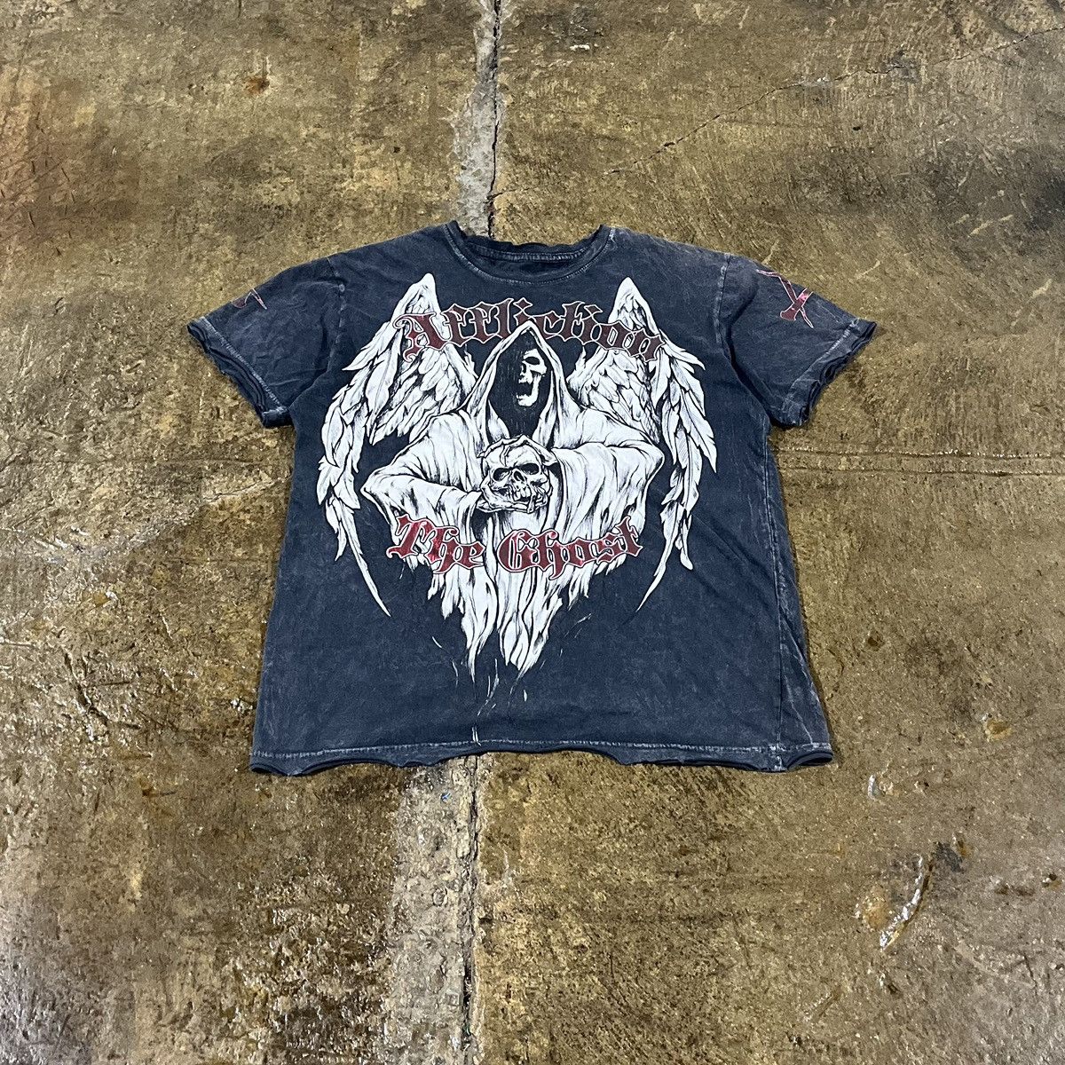 Affliction × Vintage Y2K Affliction Kelly Pavlik Grunge Goth Skull Tee Shirt Size US S / EU 44-46 / 1 - 1 Thumbnail