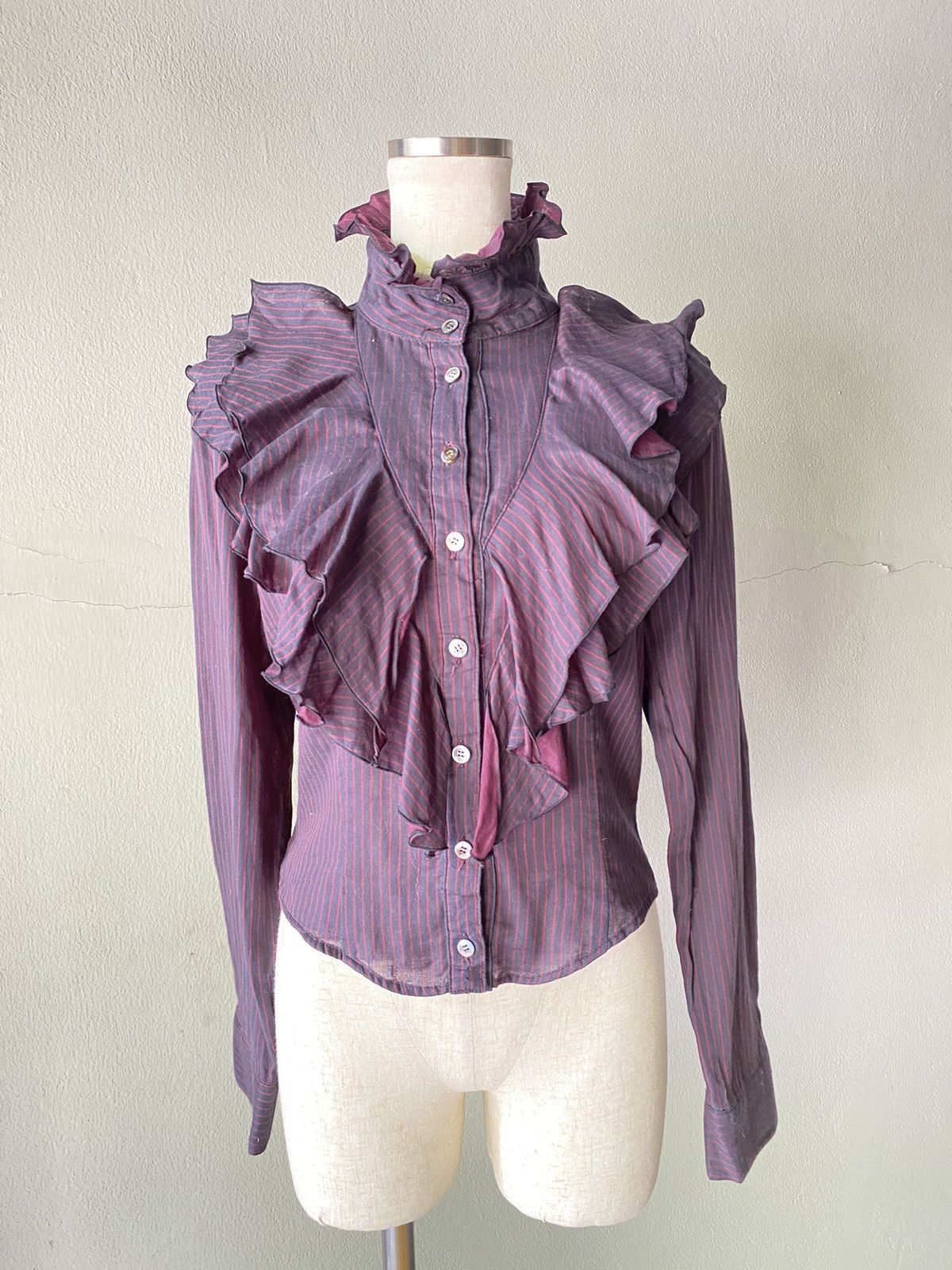 If Six Was Nine × Japanese Brand × Seditionaries BPN Black Peace Now punk ruffle shirt Size M / US 6-8 / IT 42-44 - 8 Thumbnail