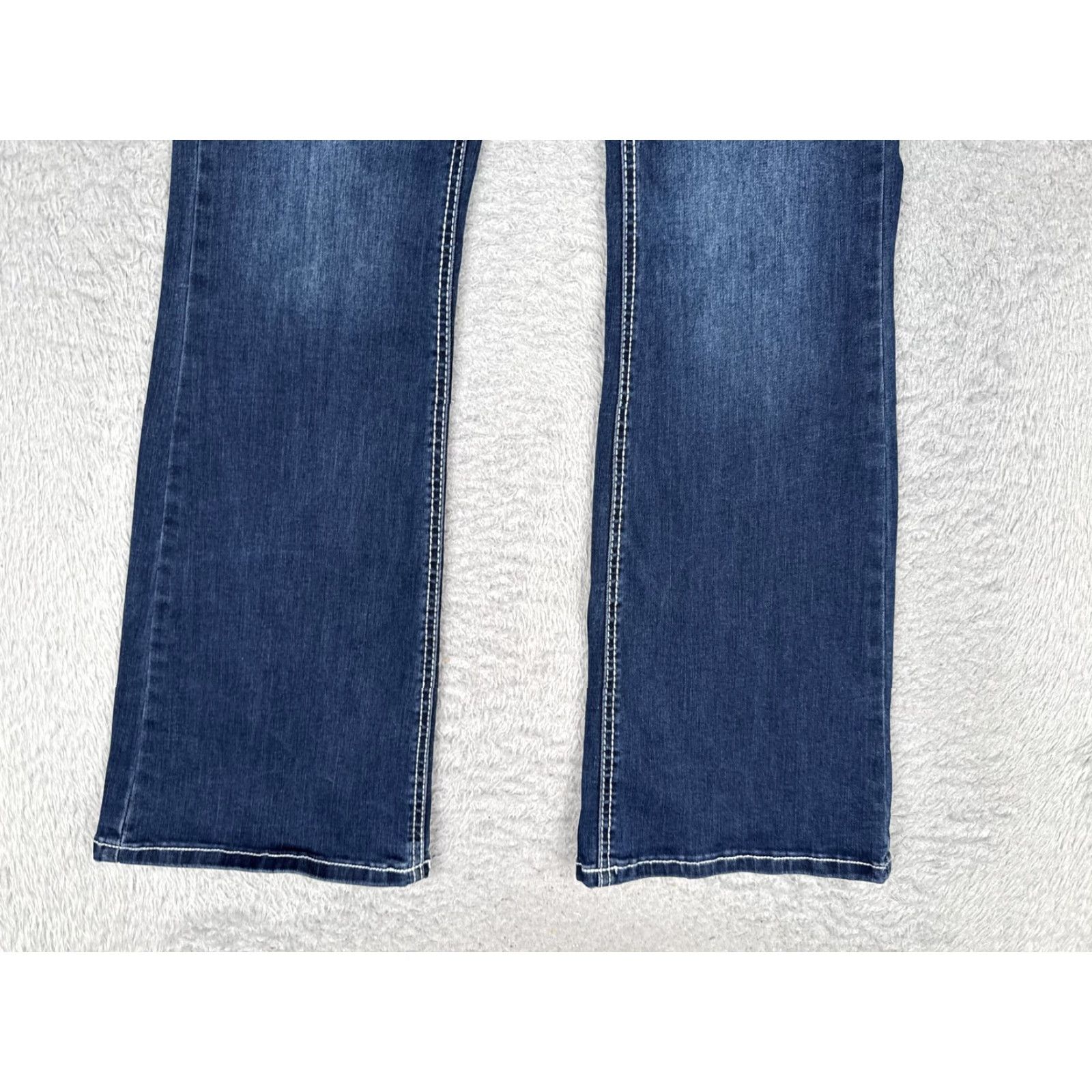 Vintage Disclosure Bootcut Jeans Juniors 7/28 Blue Medium Wash Low Rise Stretch 26x29 Size 28" / US 6 / IT 42 - 2 Thumbnail