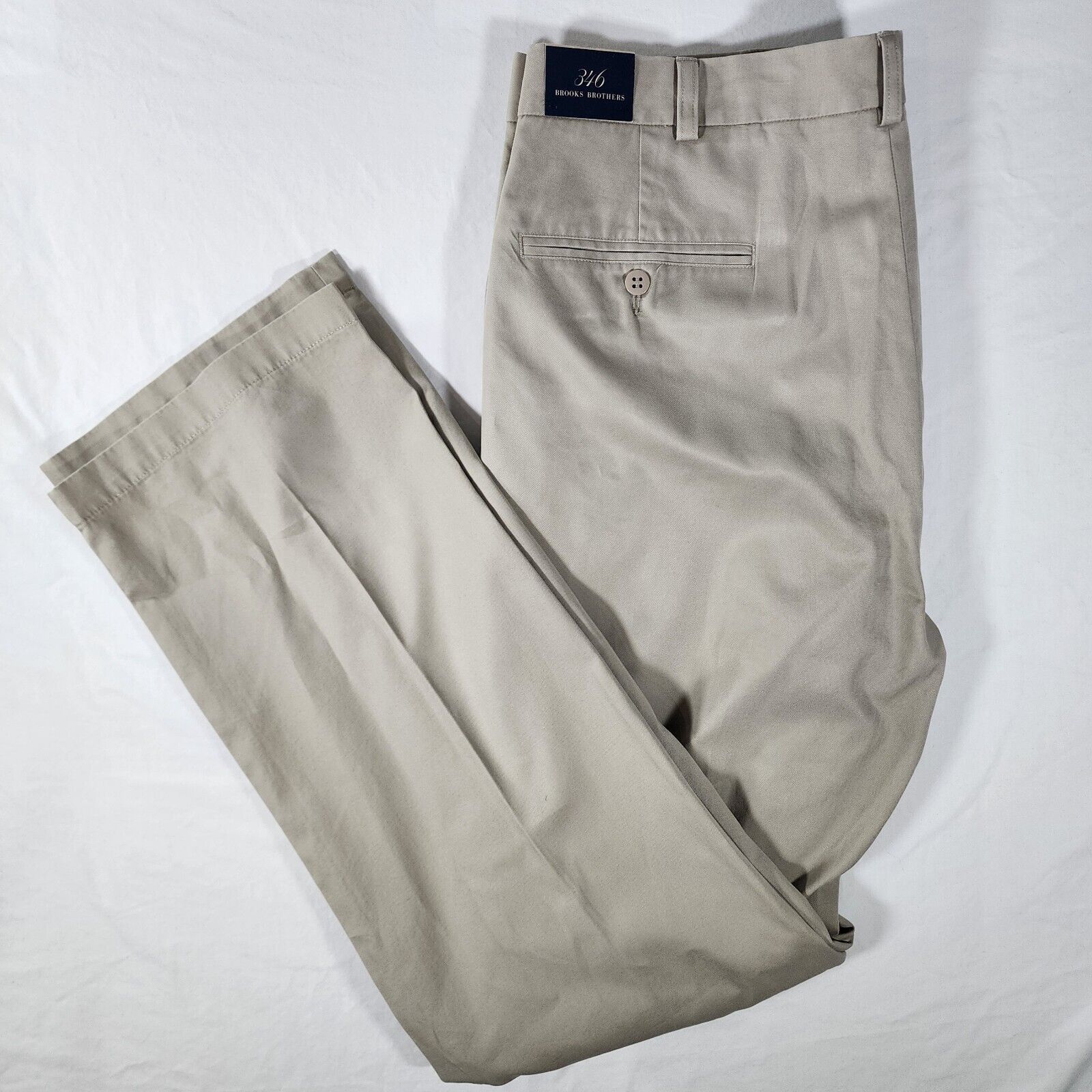 Brooks Brothers NWT Brooks Brothers 346 Pants Men 38x34 Beige Cotton Pleated Size US 38 / EU 54 - 1 Thumbnail