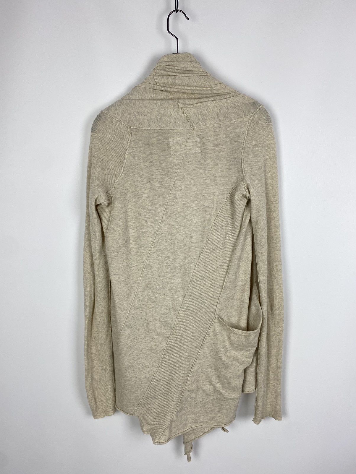 Allsaints Allsaints Cerulean Oatmeal Cotton Asymmetric Cardigan Size L / US 10 / IT 46 - 9 Thumbnail