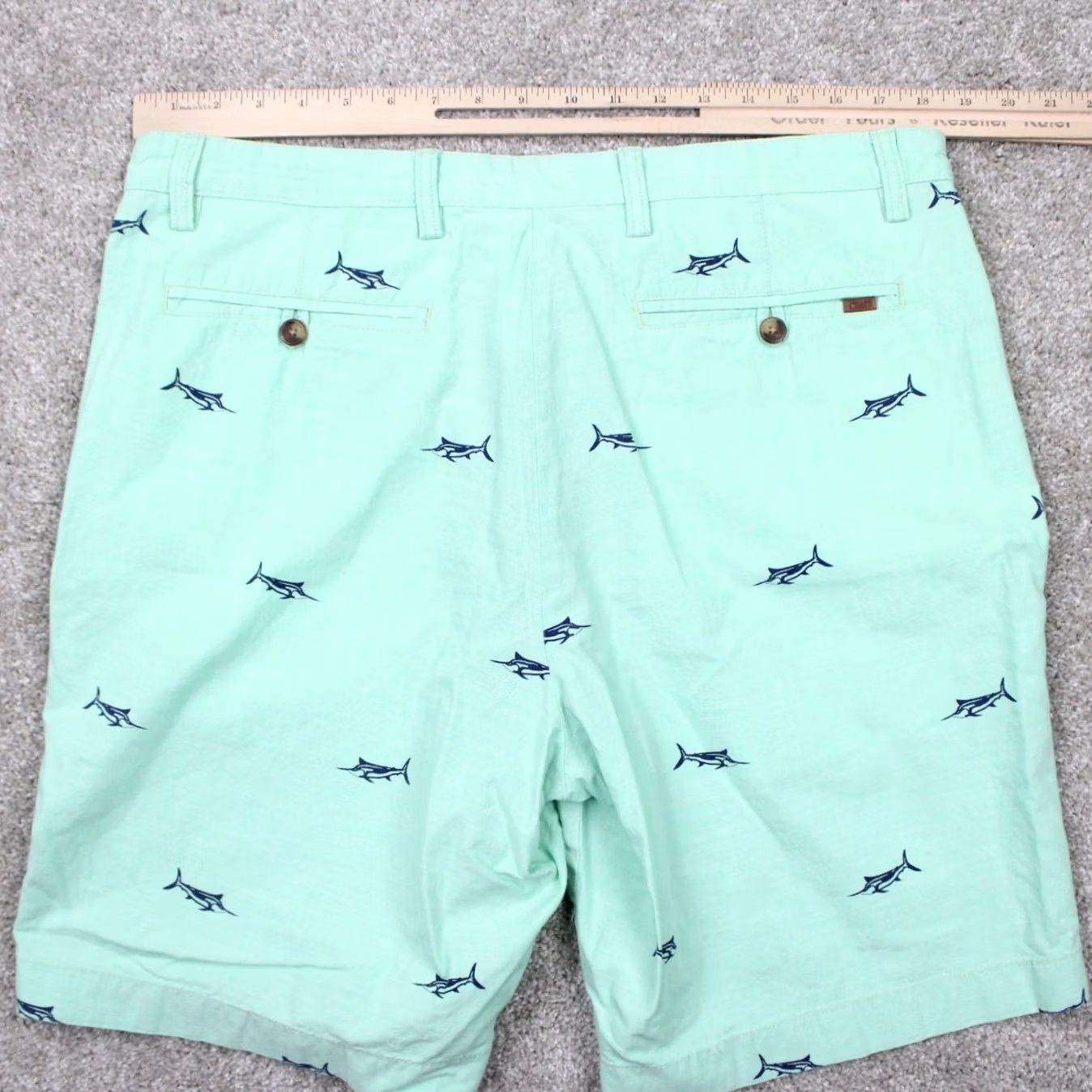 Chaps Chaps Chino Shorts Mens 36 Green Sport Fish All Over Print 10" Inseam Size US 36 / EU 52 - 6 Thumbnail
