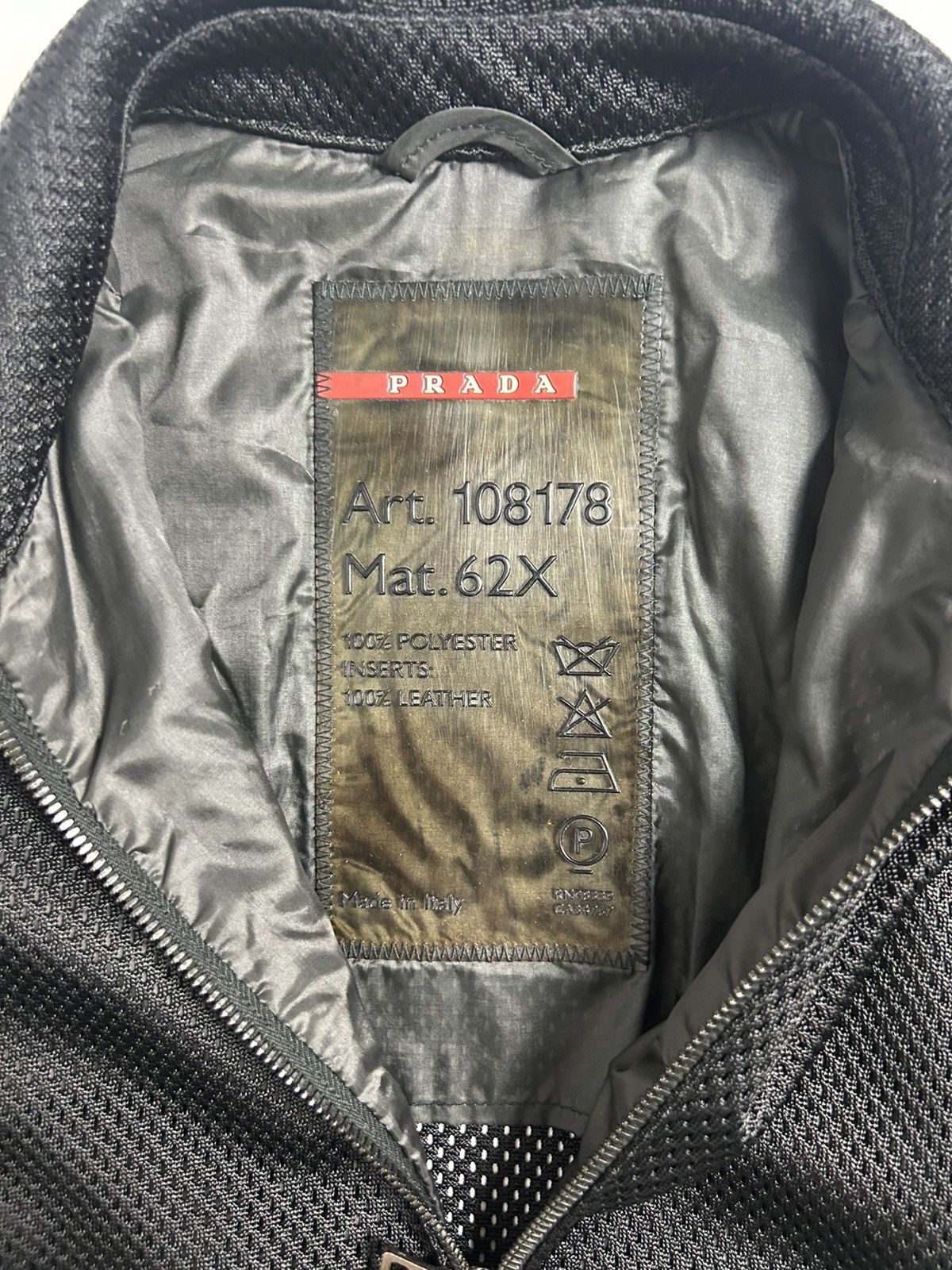 Prada Vintage 00’s Prada Sport Mesh/Leather Biker Jacket Size M / US 6-8 / IT 42-44 - 4 Thumbnail