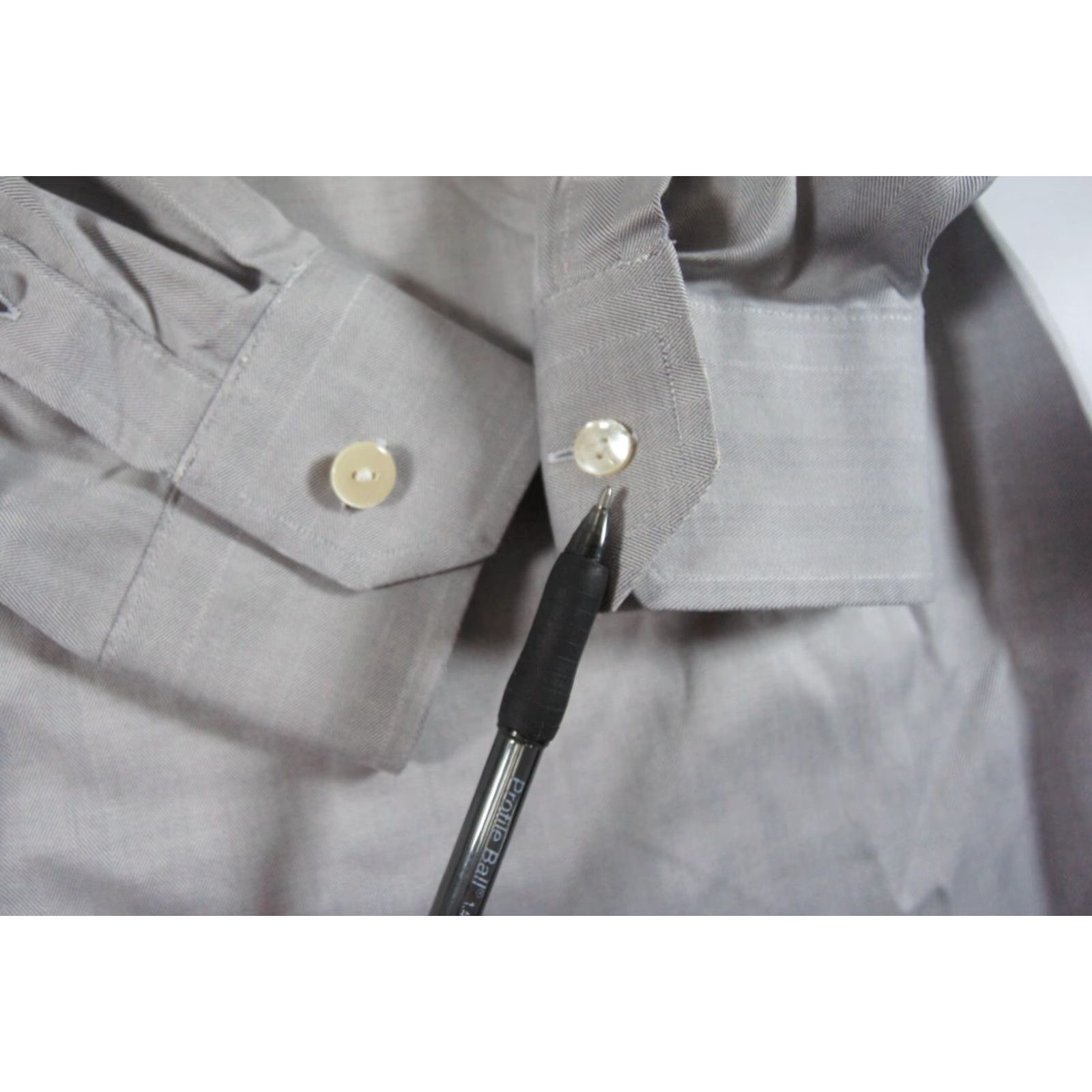 Eton VINTAGE ETON Men's Button Up Shirt Long Sleeve Gray 18 Collared Formal Casual Bookend Size 48R - 5 Thumbnail