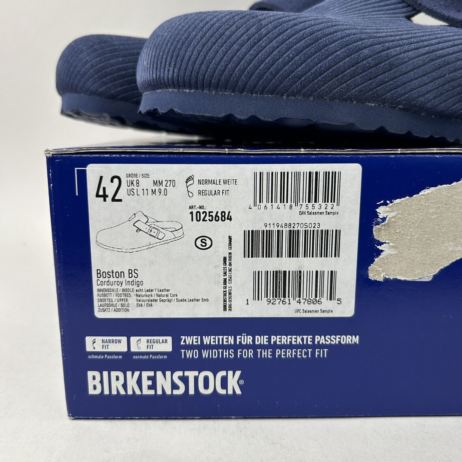 Birkenstock Birkenstock Boston “Corduroy Indigo” 2024 Size US 9 / EU 42 - 4 Thumbnail