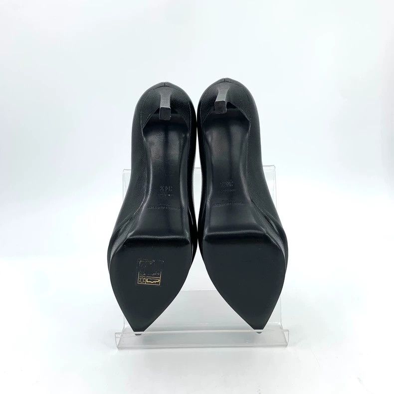 Saint Laurent Paris Saint Laurent Paris Black pointy thick heel leather high h Size US 4 / IT 34 - 5 Thumbnail