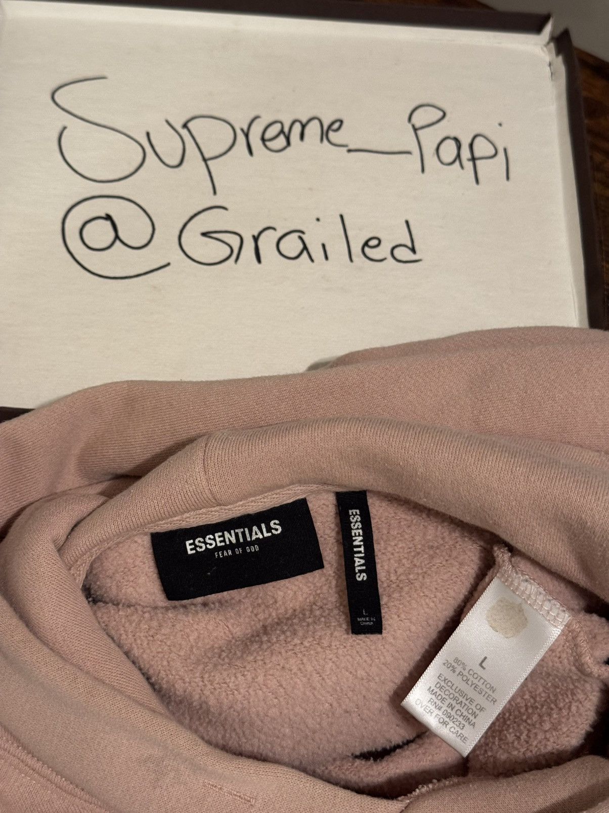 Fear of God 💥OG Fear of God Essentials Graphic Hoodie FW18 Pink SZ LRG Size US L / EU 52-54 / 3 - 16 Thumbnail