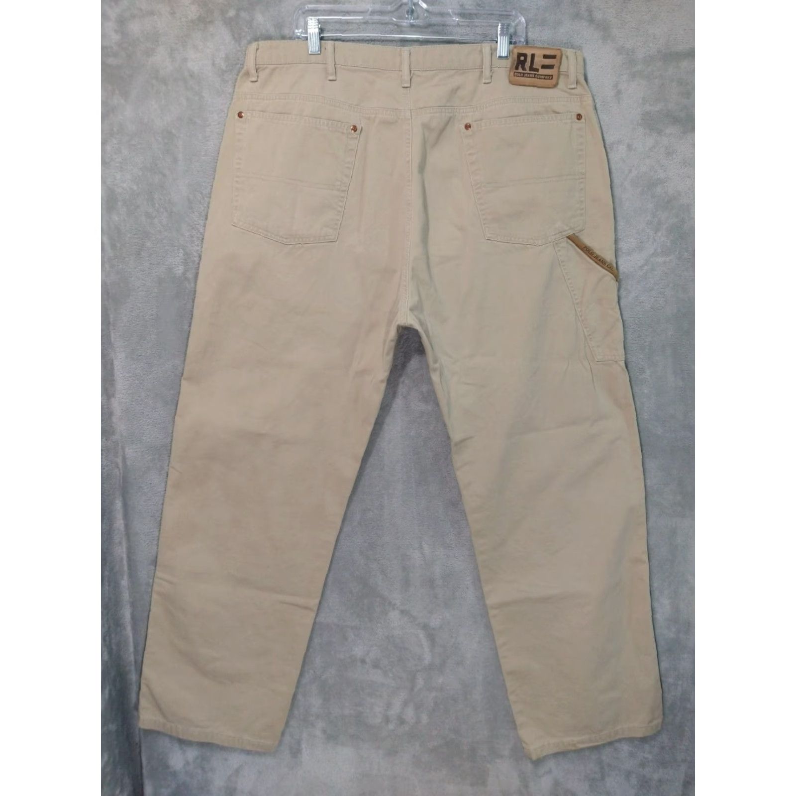 Polo Ralph Lauren Polo Jeans Co Pants Mens 40x32 Beige Chino Carpenter Straight Leg High Rise Size US L / EU 52-54 / 3 - 2 Thumbnail