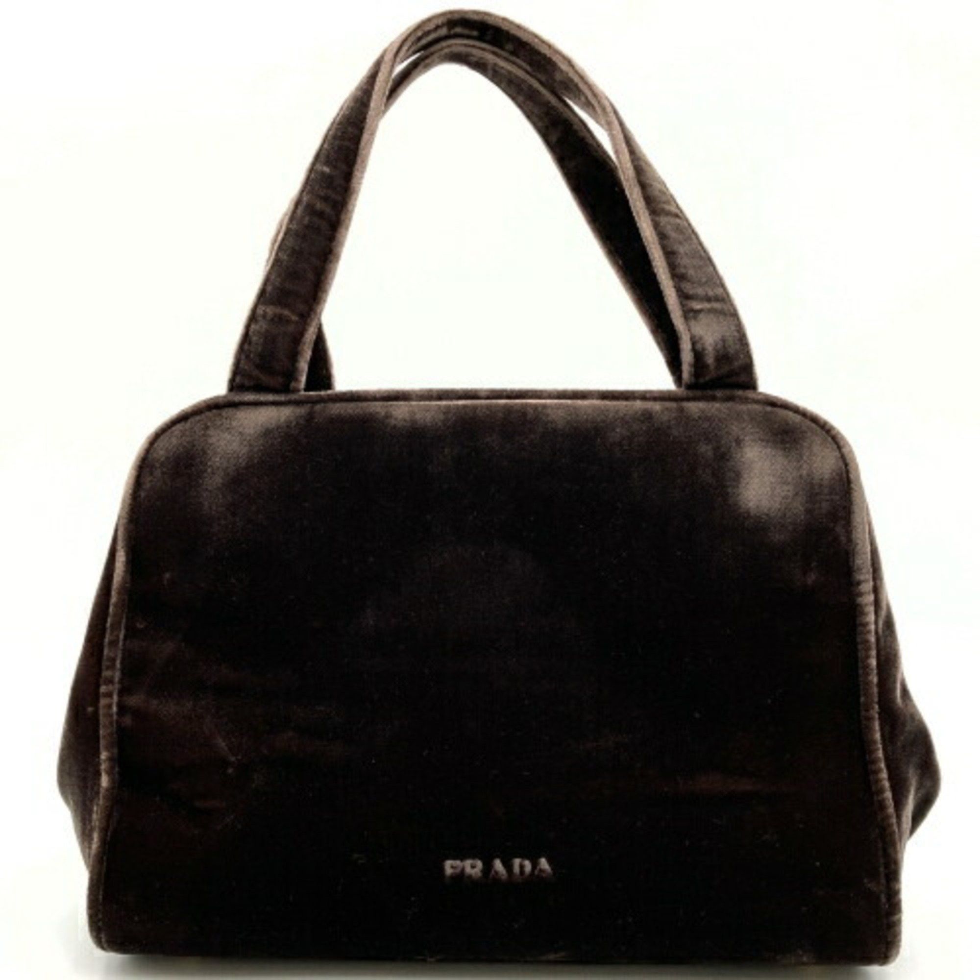 image of Prada Handbag Brown Suede Velor Ladies Itpbhsih7Bne, Women's