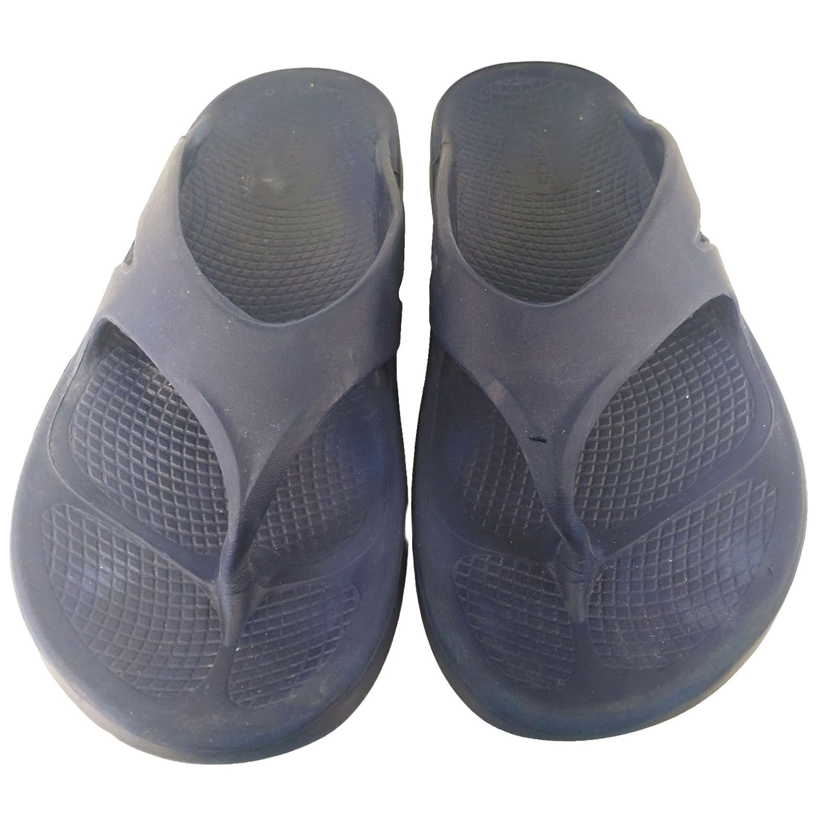Vintage OOFOS Original Thong Recovery Sandals Blue Womens 10 Mens 8 Slip On Sandal Flat Heel Rubber Outsole Comfort Orthopedic Logo Vintage No Size US 8 / IT 38 - 3 Thumbnail