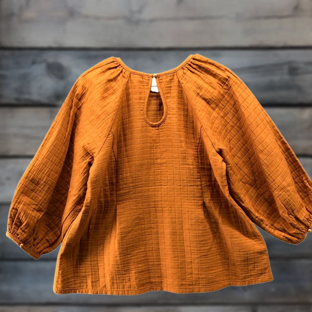 Levi's VINTAGE Levi's Cait Puff Balloon Sleeve Blouse Womens L Quilted Textured Boho Tan Size L / US 10 / IT 46 - 1 Thumbnail