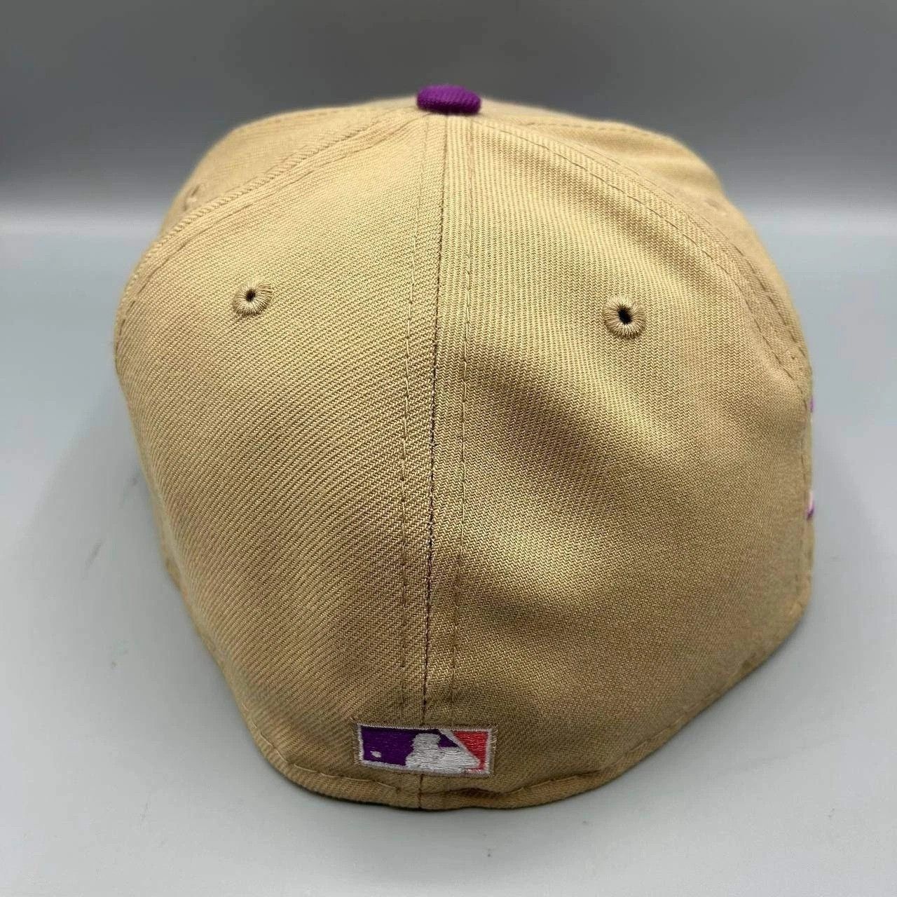 New Era Chicago Cubs Hat Men 7 3/8 Beige Purple MLB Fitted Cap New Size ONE SIZE - 5 Thumbnail