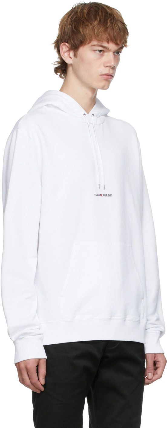 Saint Laurent Paris o1s1wg110924 Unisex Rive Gauche Hoodie in White Size US XS / EU 42 / 0 - 2 Thumbnail