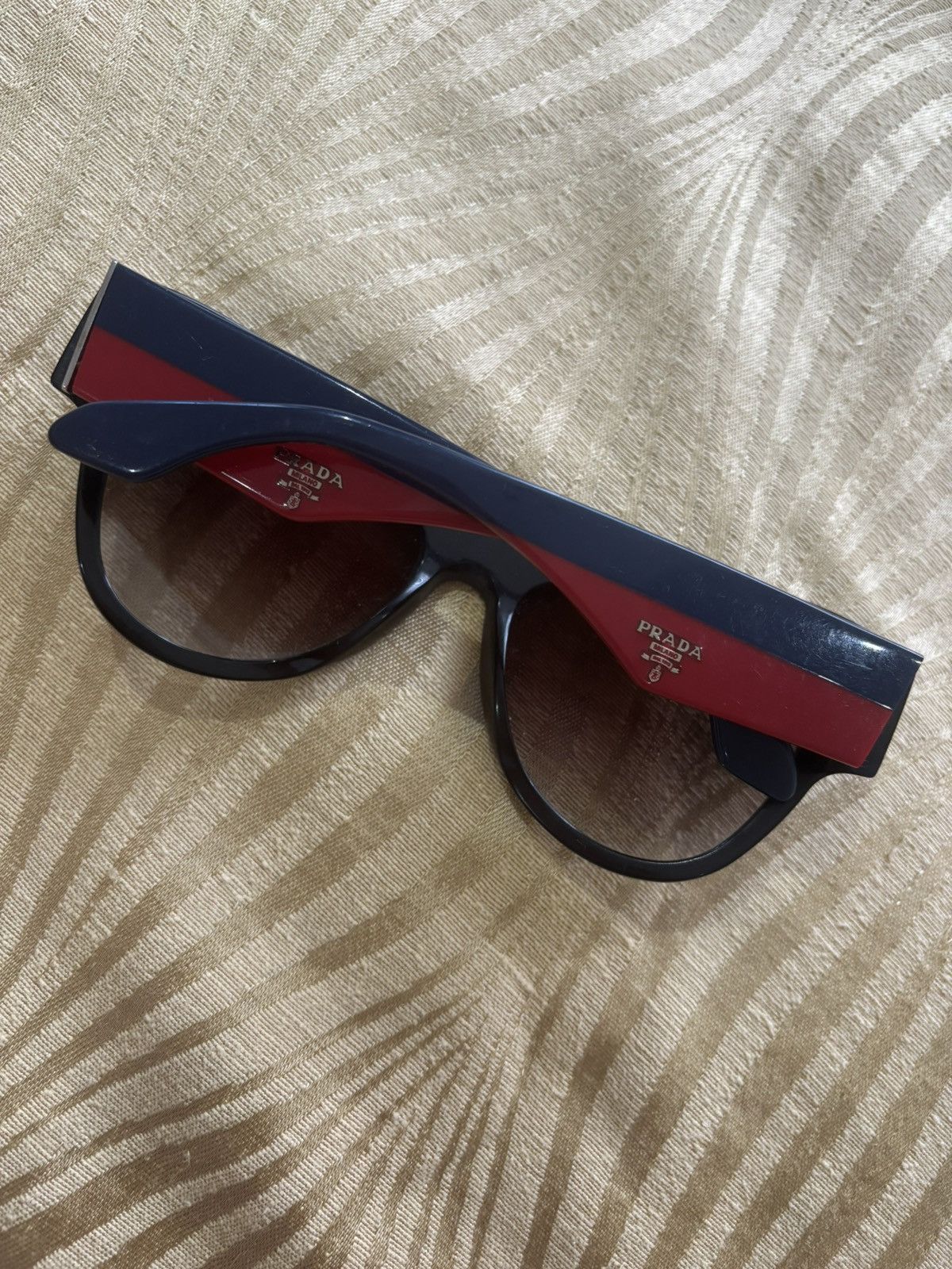 Prada Prada Sunglasses Black/Navy Red Gold Logo Designer Frames Size ONE SIZE - 1 Thumbnail