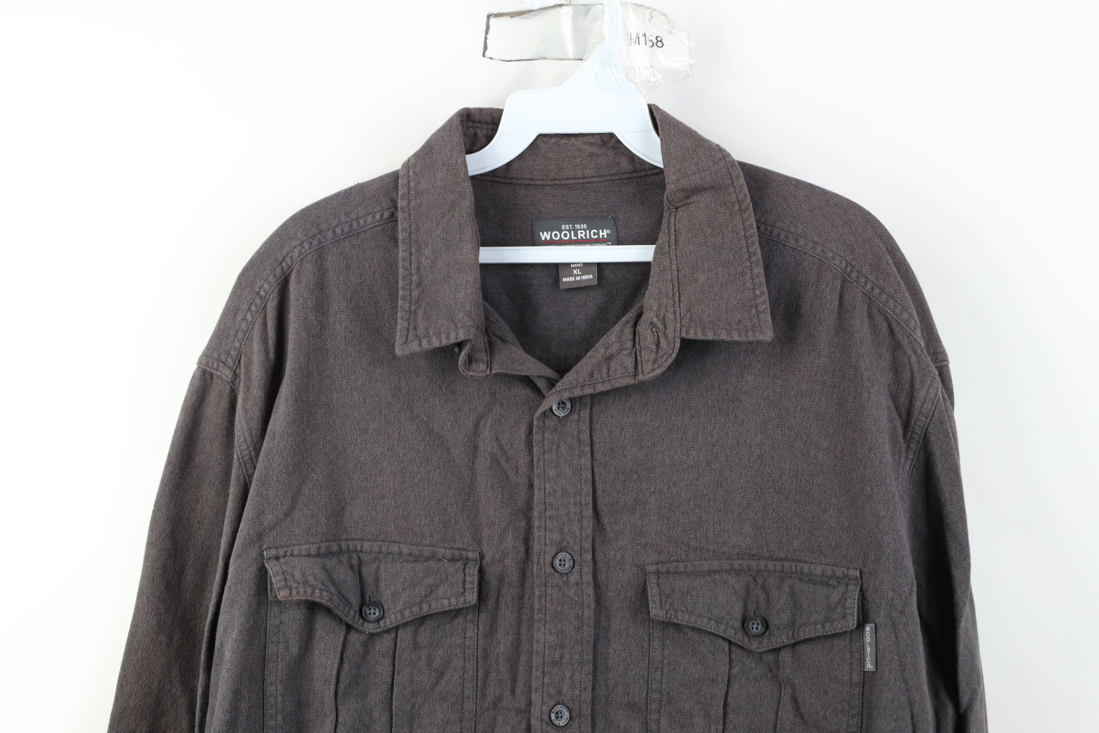 Woolrich Woolen Mills Vintage Woolrich Chamois Cloth Button Shirt Gray Cotton Size US XL / EU 56 / 4 - 2 Thumbnail