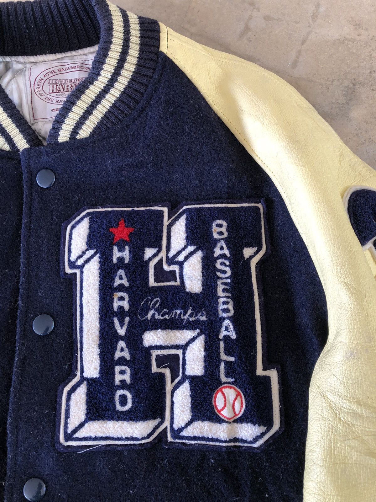Vintage Vintage HARVARD Varsity Leather Sleeve Jacket Size US M / EU 48-50 / 2 - 5 Thumbnail