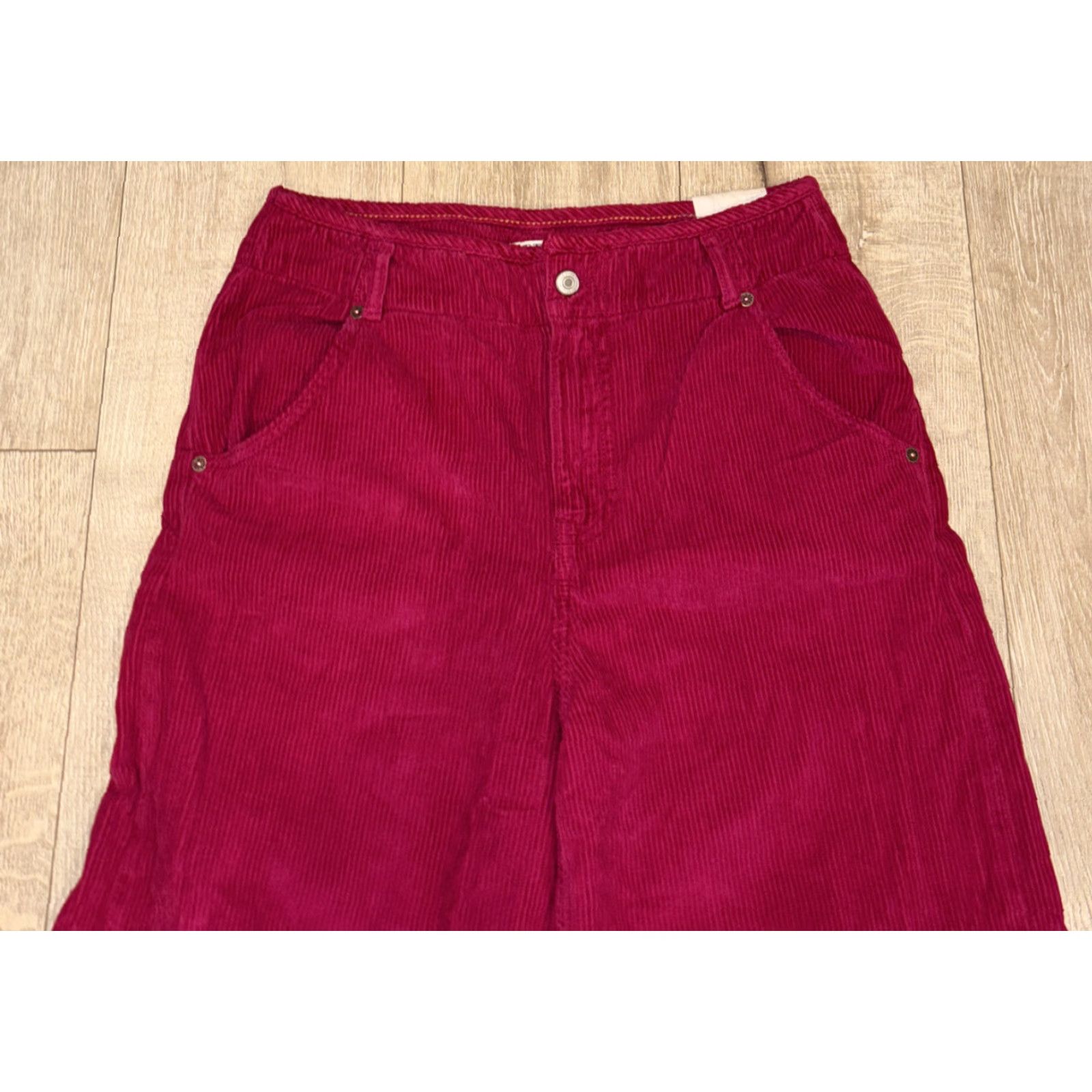 Free People Free People Harlow Mid Rise Wide Leg Pants Size 24 Corduroy Pink Casual Y2K Womens Size 42" / US 20 - 4 Thumbnail