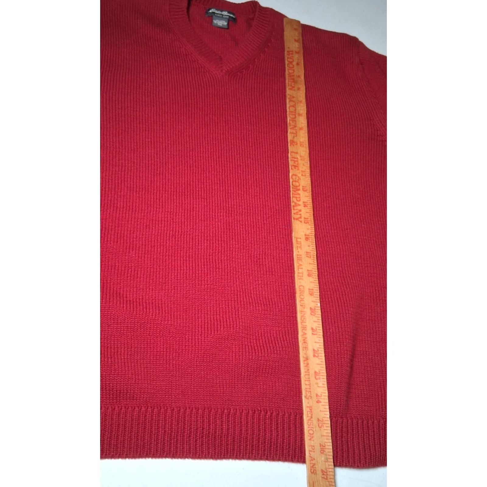 Eddie Bauer VINTAGE Eddie Bauer Sweater Men XXL V-Neck Red Knit Classic Preppy Cotton Pullover Long Sleeve Office Wear Business Casual/Mens Size US XXL / EU 58 / 5 - 6 Thumbnail