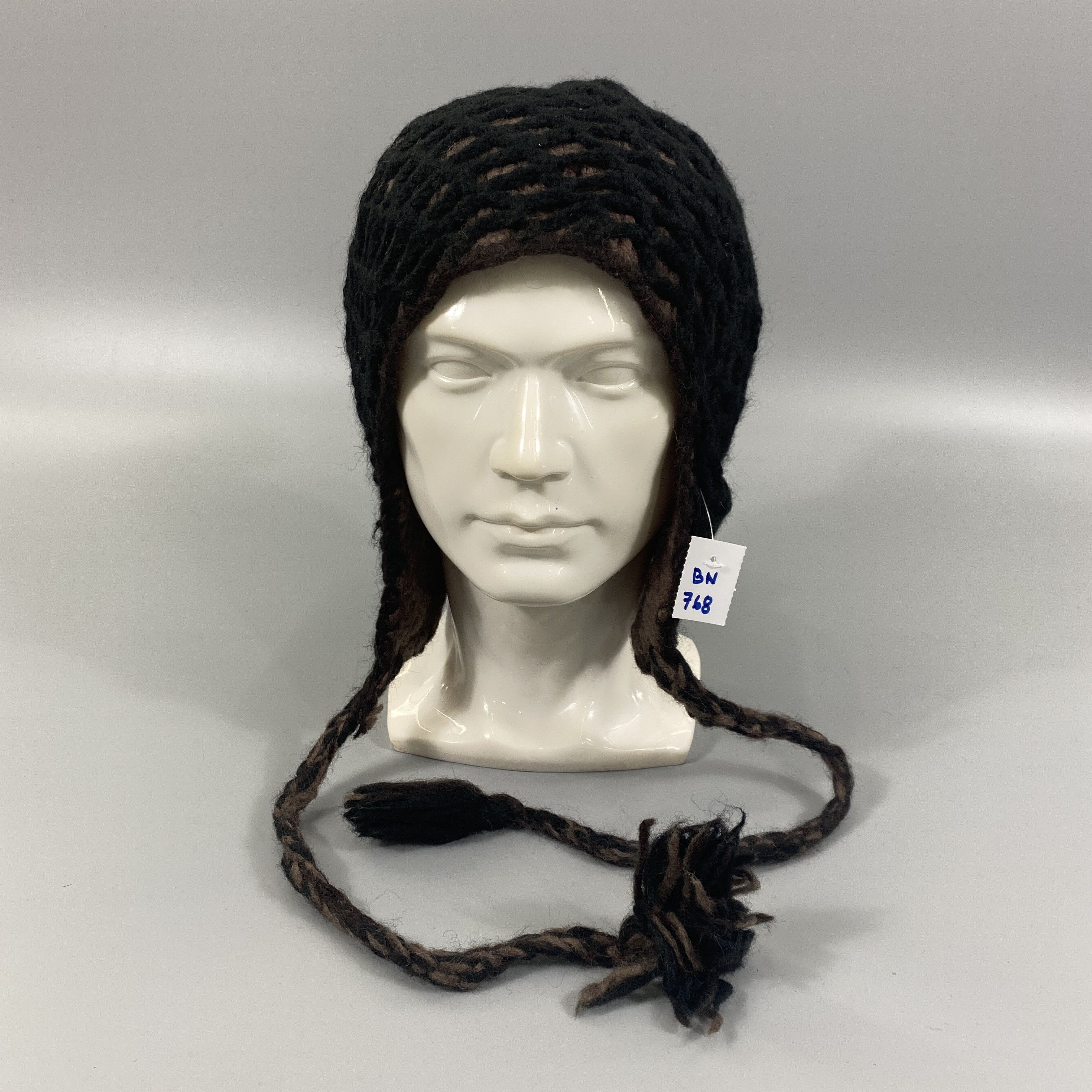 Japanese Brand Crochet Beanie with Ear Flap Braid -BN768 Size ONE SIZE - 1 Thumbnail