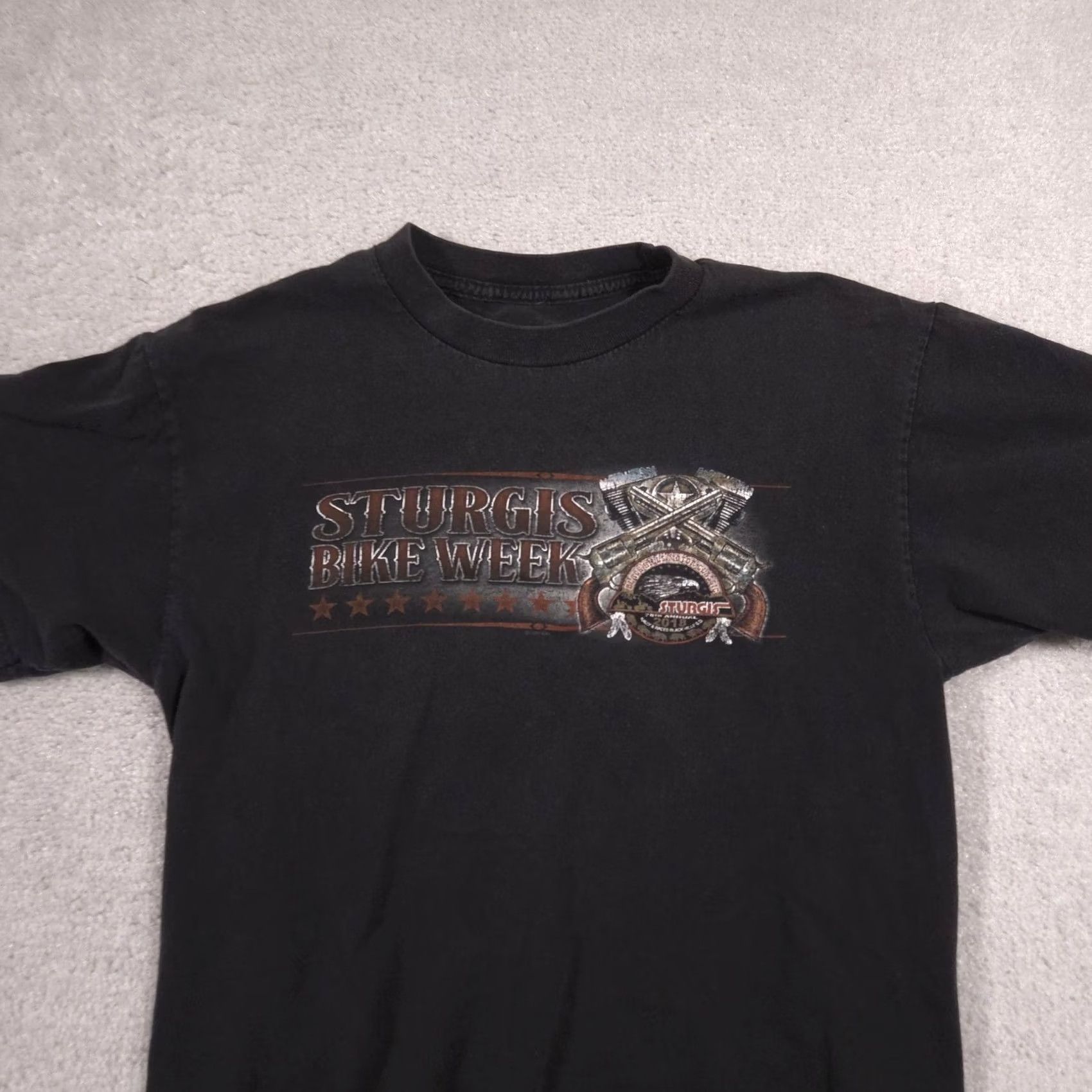 Vintage Sturgis Bike Week Shirt Mens Small Black 75th Anniversary Graphic Tee Biker Size US S / EU 44-46 / 1 - 4 Thumbnail