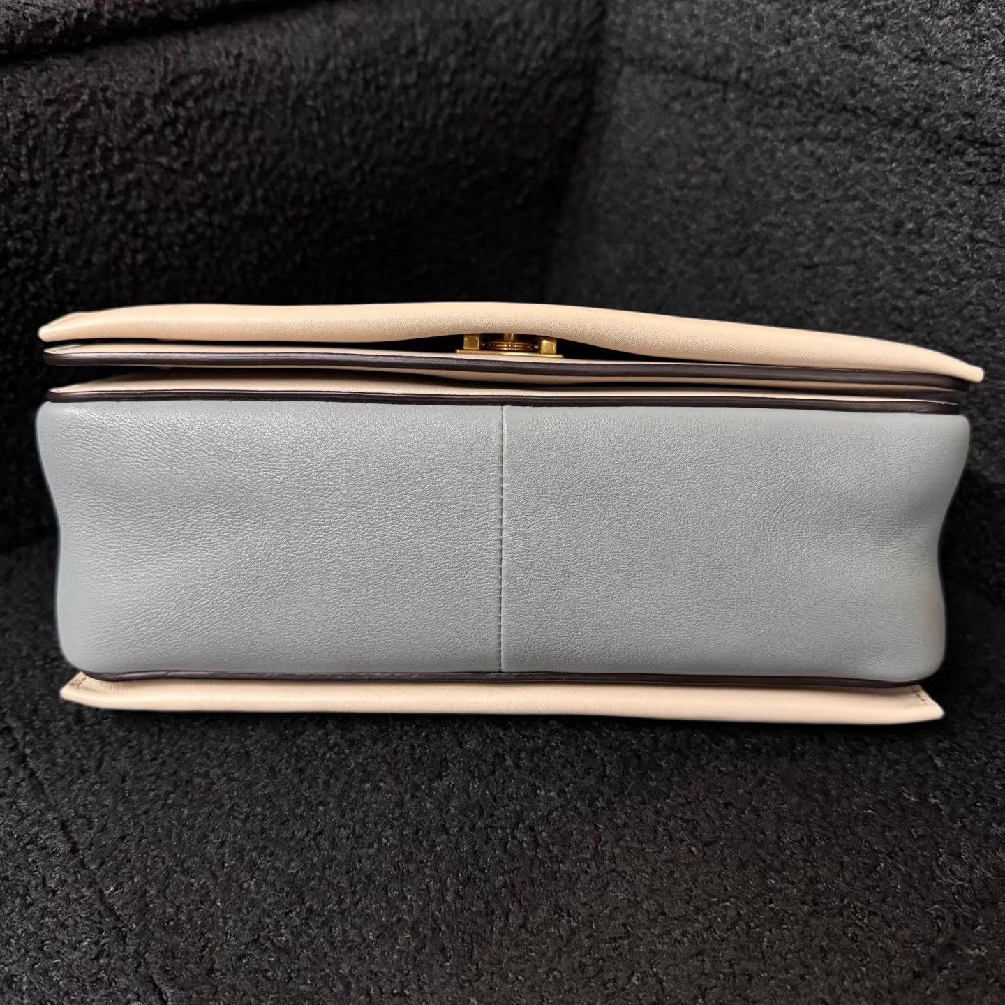 Celine CELINE White & Haze Blue Color Block Box Bag Q10 Size ONE SIZE - 5 Thumbnail
