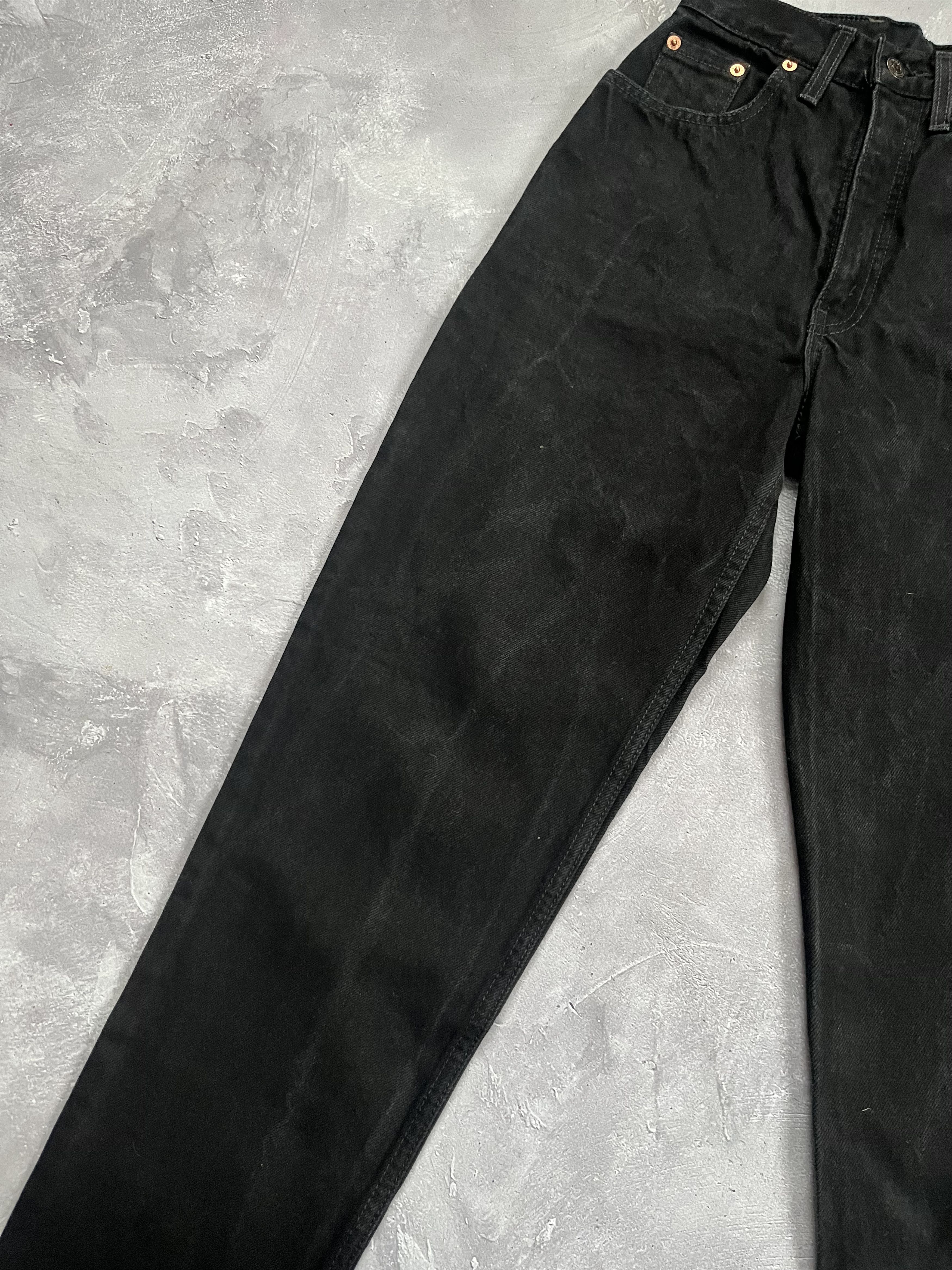 Levi's Vintage LEVIS 881 high waist ribcage mom JEANS Black W29 L32 Size 29" - 6 Thumbnail