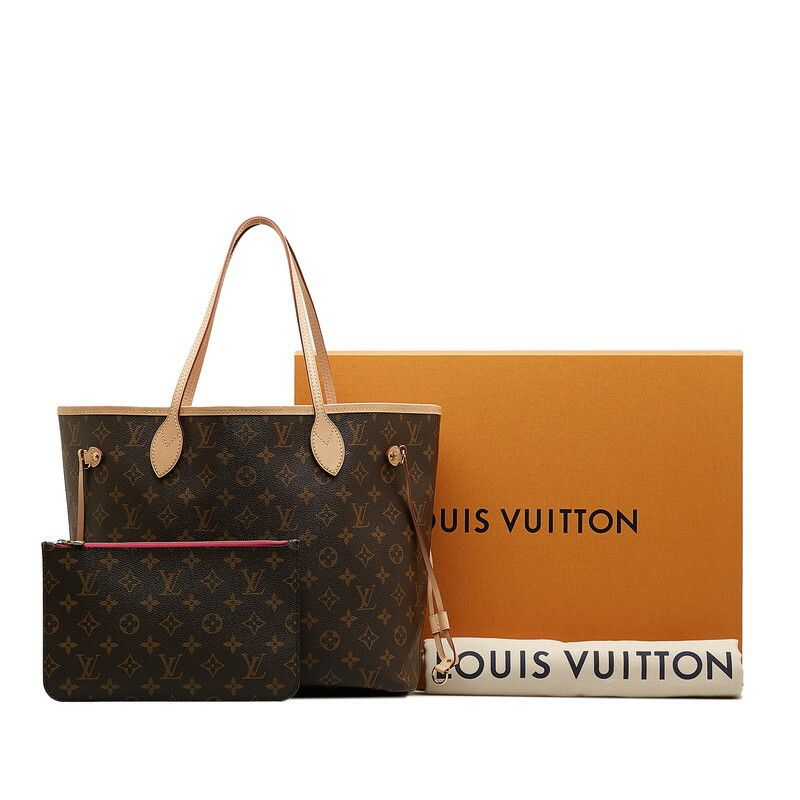 Louis Vuitton Louis Vuitton Monogram Neverfull MM Tote Bag M41178 Brown PVC Leather Canvas Tote Bag M41178 in Great Condition Bags Luggage