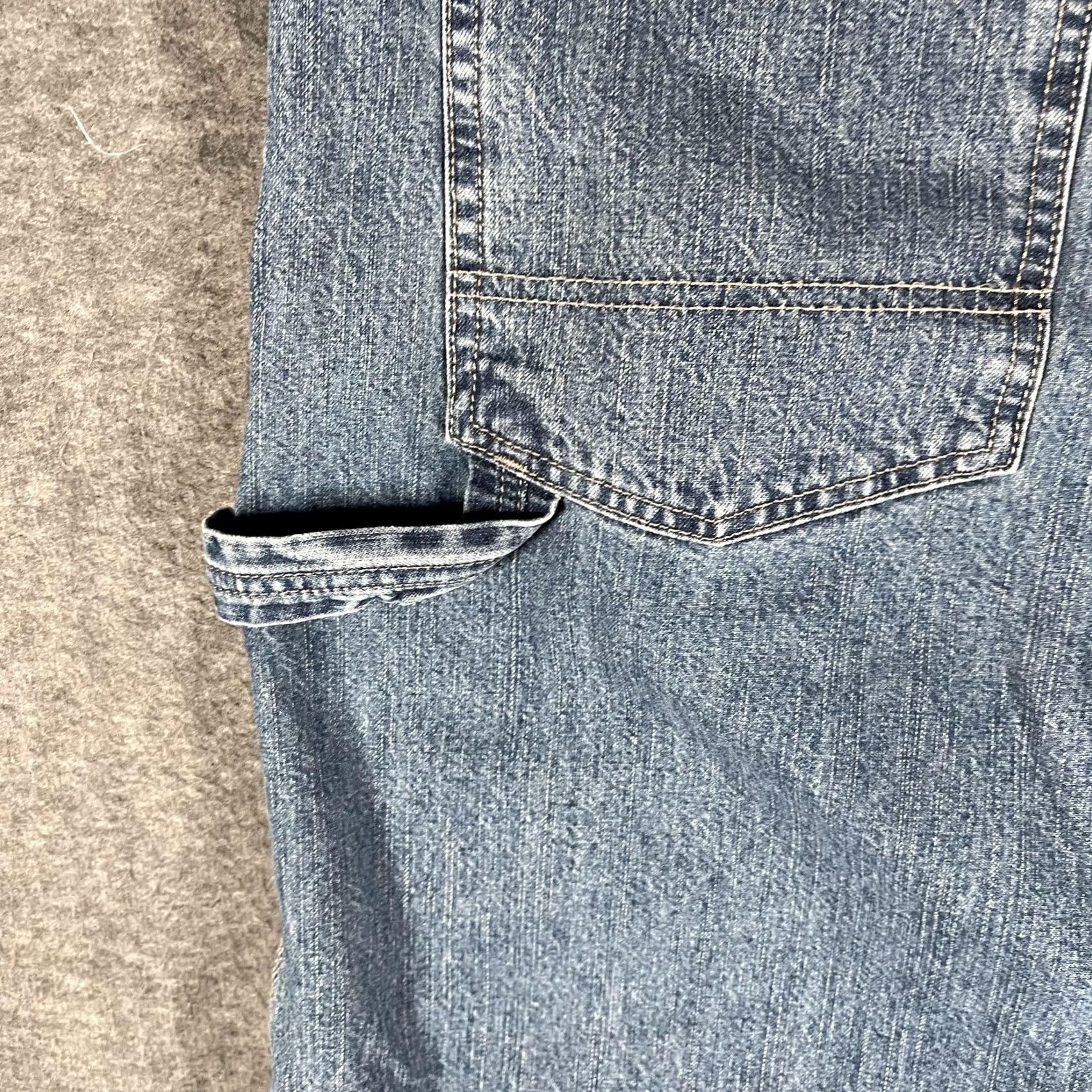 Vintage Levi Strauss Signature Jeans Mens 48x30 Blue Carpenter Relaxed Fit Workwear Denim Jeans Mens Big & Tall Modern 90s Style Hammer Loop Pocket Logo Size US 32 / EU 48 - 7 Thumbnail