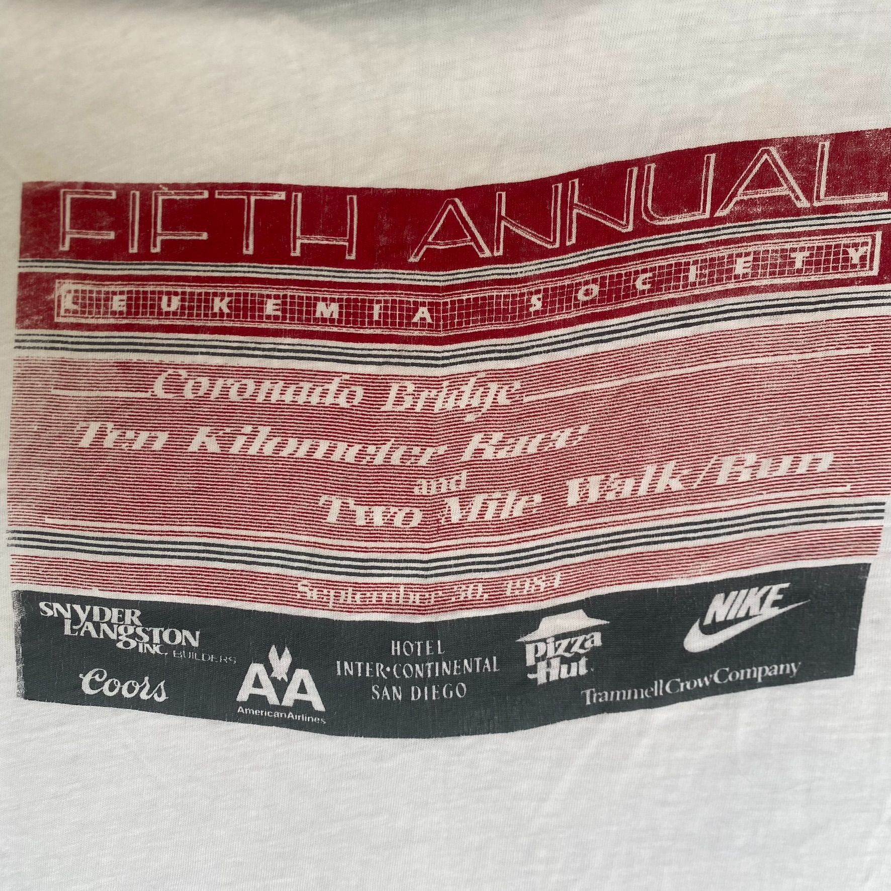Nike Vintage 80s Nike Running Shirt Marathon Single Stitch Tee Size US XL / EU 56 / 4 - 8 Thumbnail