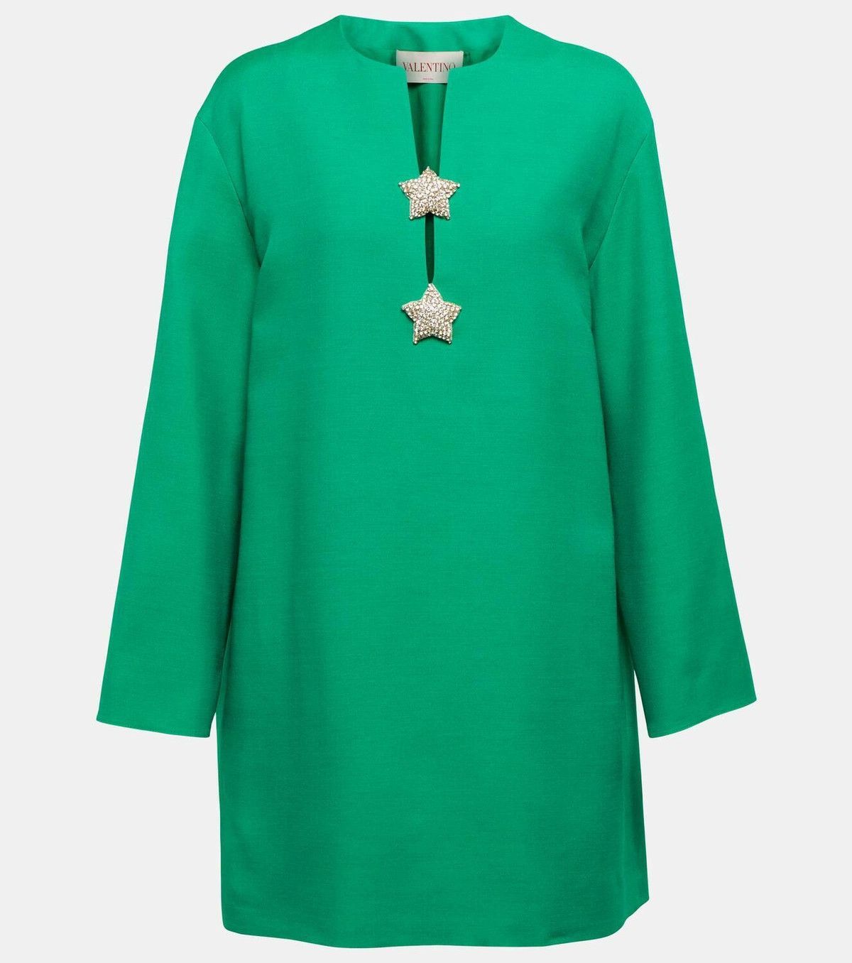 Valentino o1y0326 Mini Dress in Green Size L / US 10 / IT 46 - 1 Thumbnail