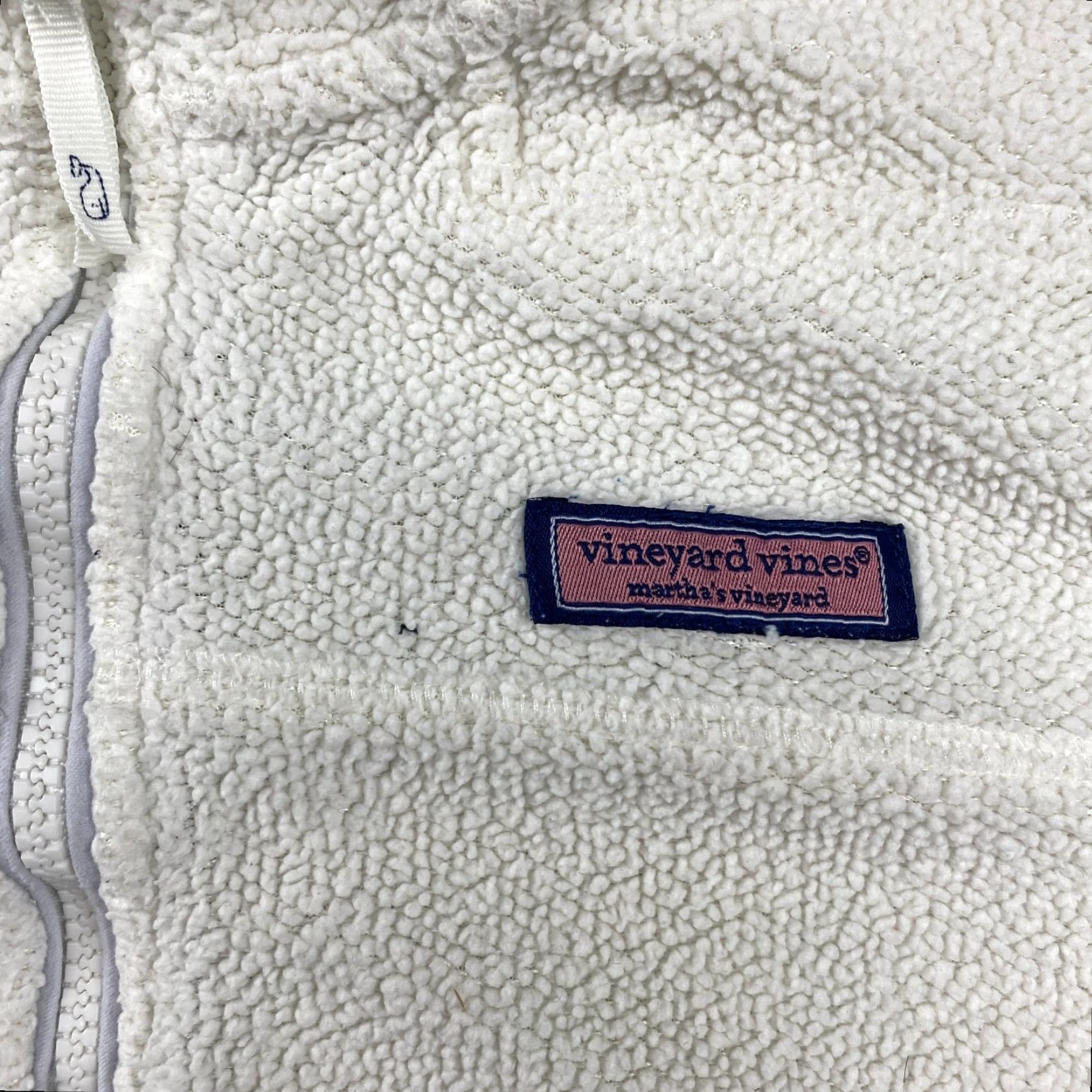 Vineyard Vines VINEYARD VINES Shep Sweater Womens S White Mock Neck 1/4 Zip Pullover Fleece Casual Shirt Size S / US 4 / IT 40 - 5 Thumbnail