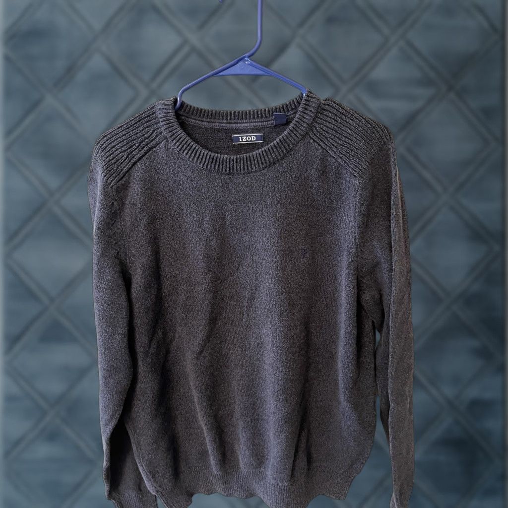Izod IZOD Sweater Shirt Men's Blue Knit Crew Neck Long Sleeve Size M Pullover Regular Cotton - 90s/Concert/Business Casual? Size US M / EU 48-50 / 2 - 1 Thumbnail