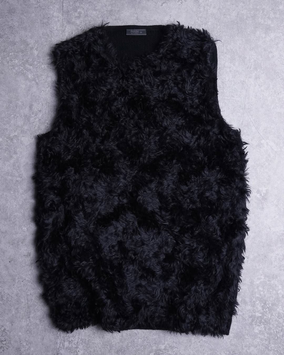 Prada FW07 Black Mohair Fur Vest Size US M / EU 48-50 / 2 - 2 Thumbnail