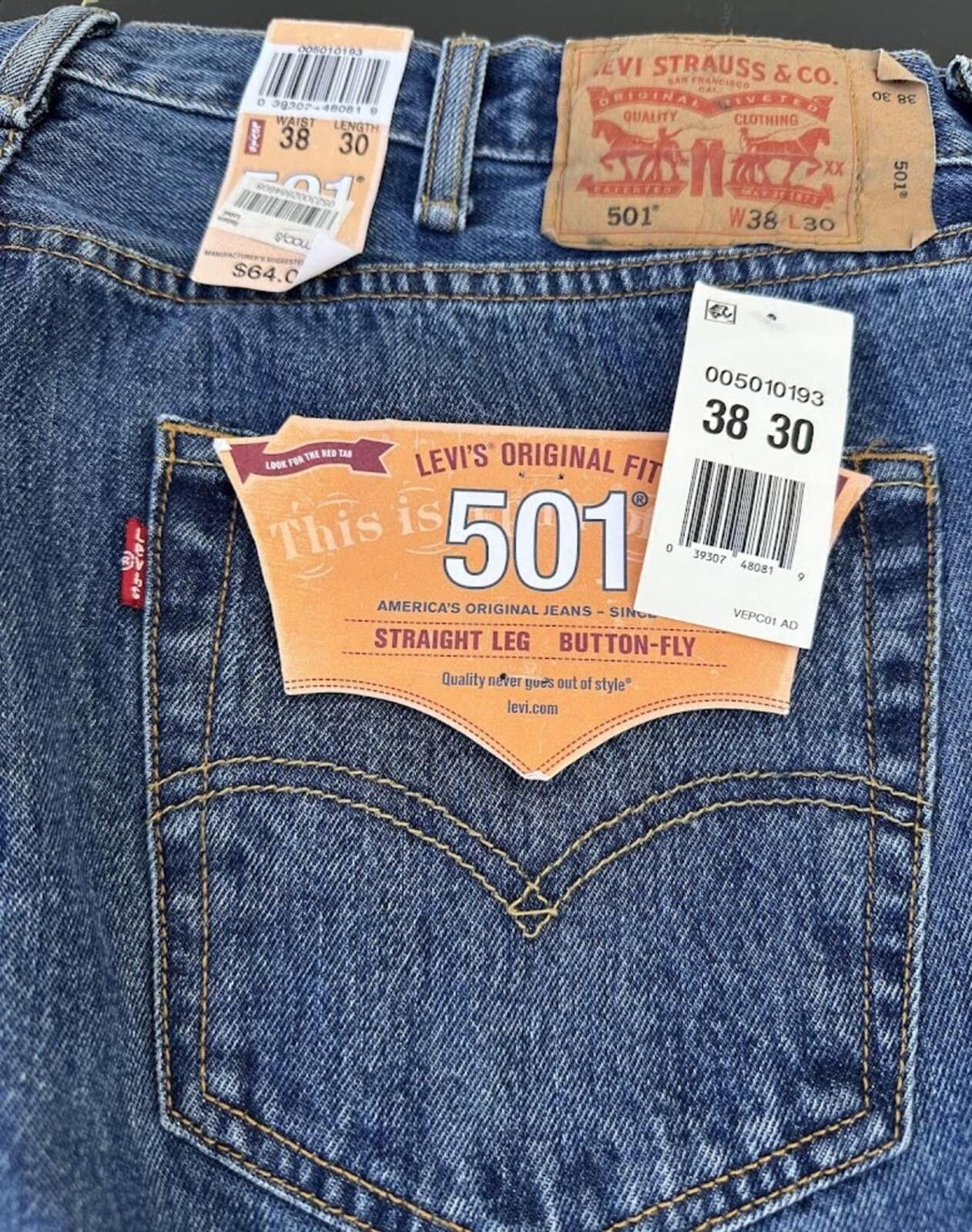 Levi's Levi’s 501 Button Fly Jeans NWT 38x30 Size US 38 / EU 54 - 6 Thumbnail