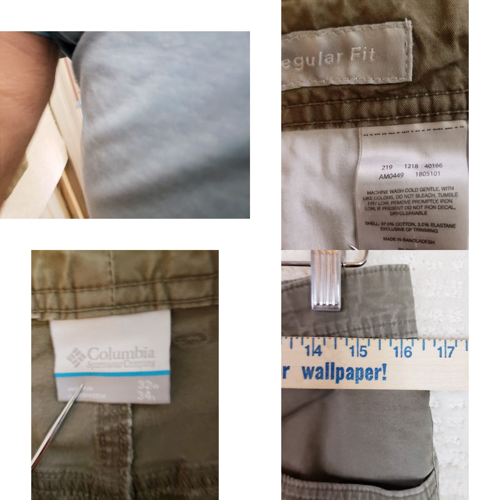 Vintage Columbia Pants Men's 32x34 Chino Straight Leg 5-Pocket Zip Closure Green Khaki Casual Workwear Travel Outdoor Reactivation.Unsupported Size US 32 / EU 48 - 9 Thumbnail