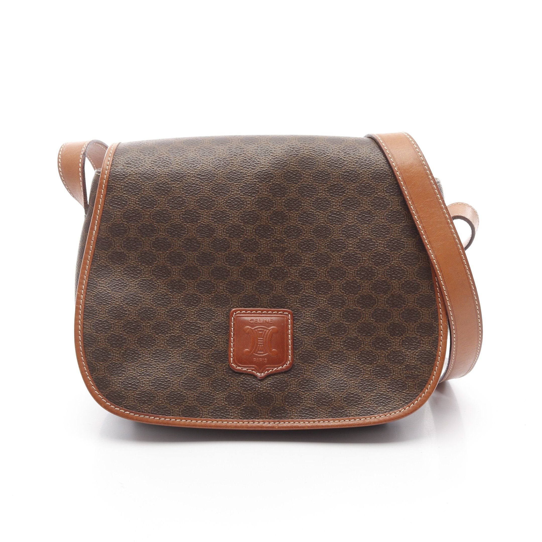 Celine Celine Macadam Shoulder Bag Leather Brown Dark Size ONE SIZE - 1 Thumbnail