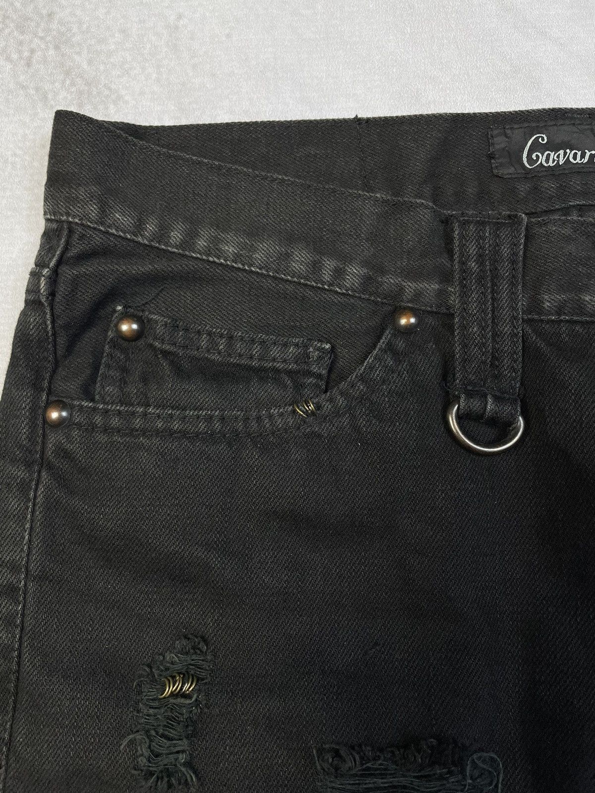 Tornado Mart 2000s CavariA Pierced Mud Max Style Studded Distressed Denim Size US 30 / EU 46 - 5 Thumbnail
