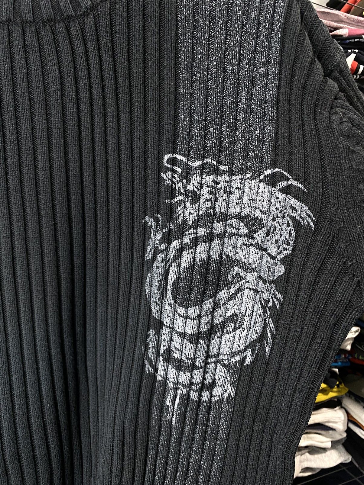 Japanese Brand Y2K Vintage Dragon Striped Diesel Style Sweater Size US L / EU 52-54 / 3 - 3 Thumbnail