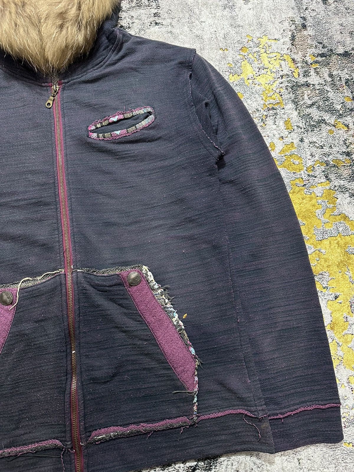 PPFM PERFECT FADED DISTRESSED POWER TO THE PEOPLE FUR ZIP HOODIE Size US M / EU 48-50 / 2 - 5 Thumbnail