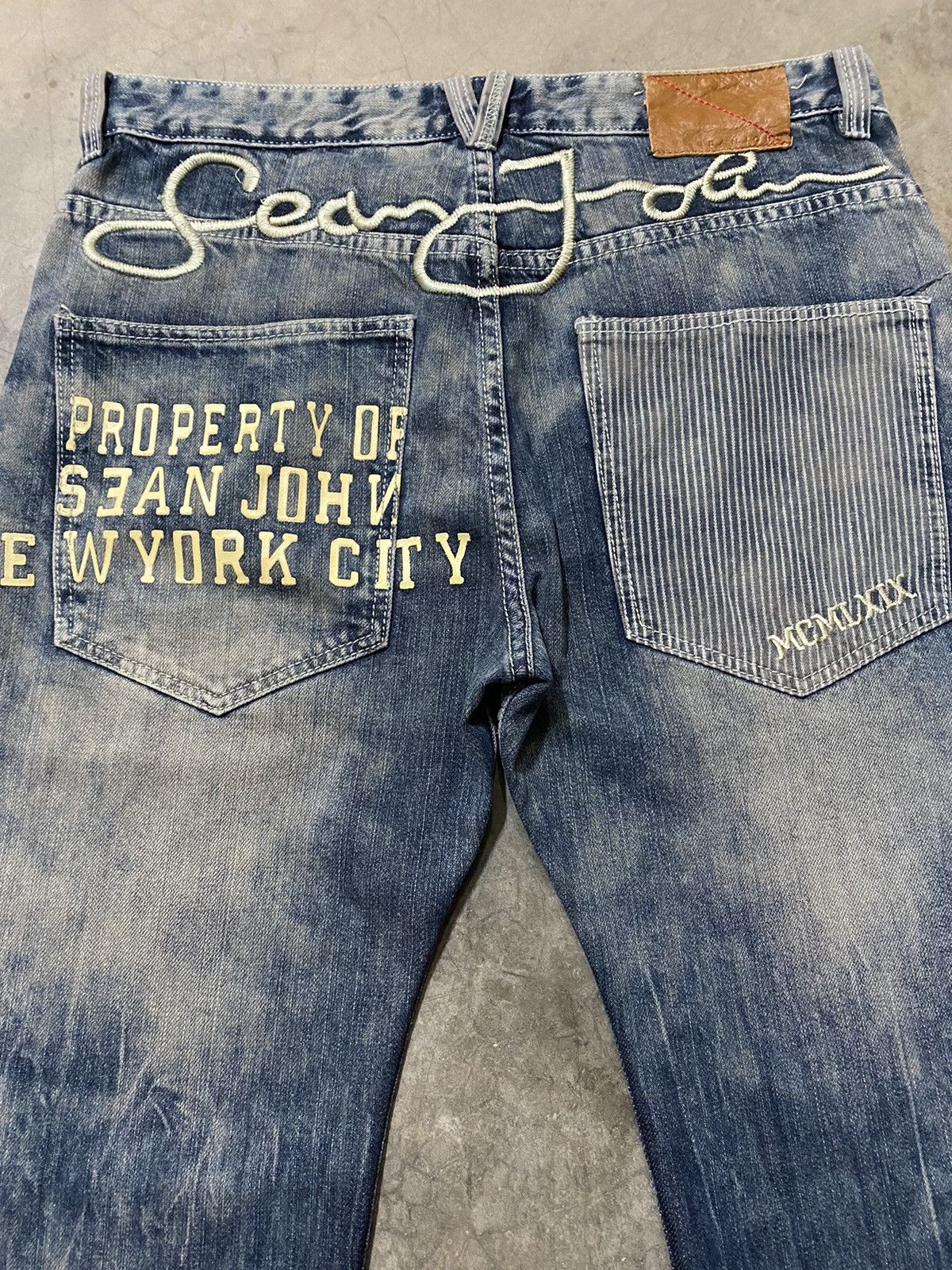 JNCO × Sean John Y2k Sean John Acid Wash Denim Baggy p108 Size US 35 - 15 Thumbnail