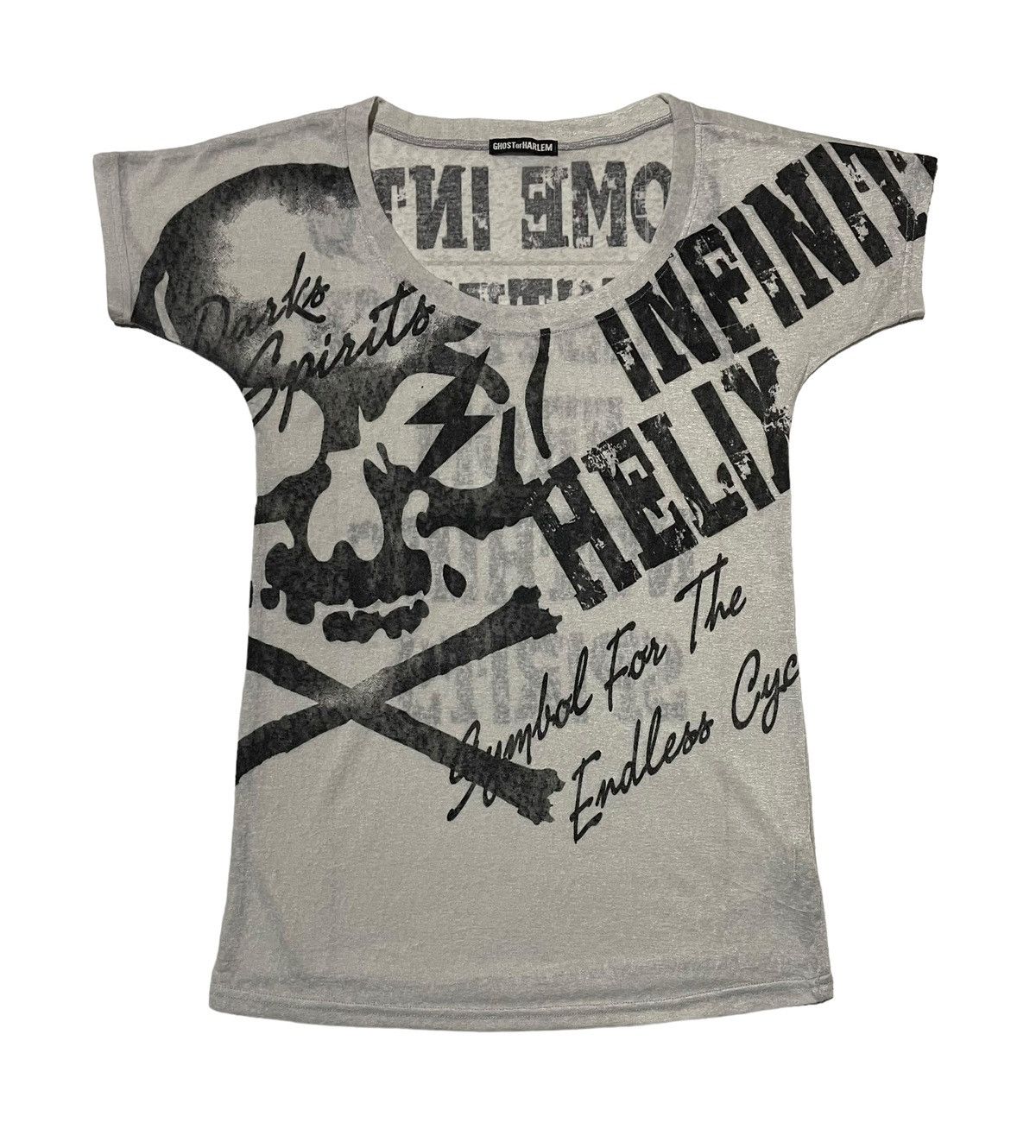 image of Archival Clothing Ghost Of Harlem Tshirt in Grey, Women's (Size Medium)