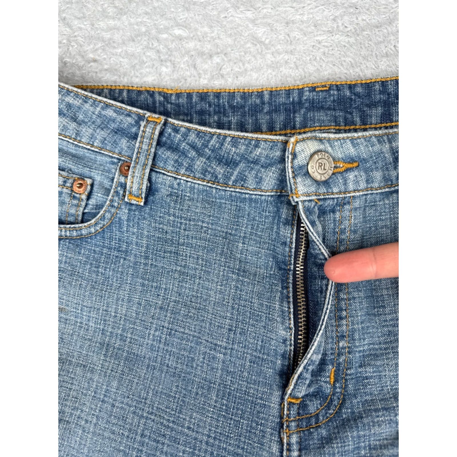 Polo Ralph Lauren Polo Ralph Lauren Women's Shorts 12 Denim Casual Chino 5-Pocket Mid Rise Blue Summer Size 34" / US 12 / IT 48 - 6 Thumbnail