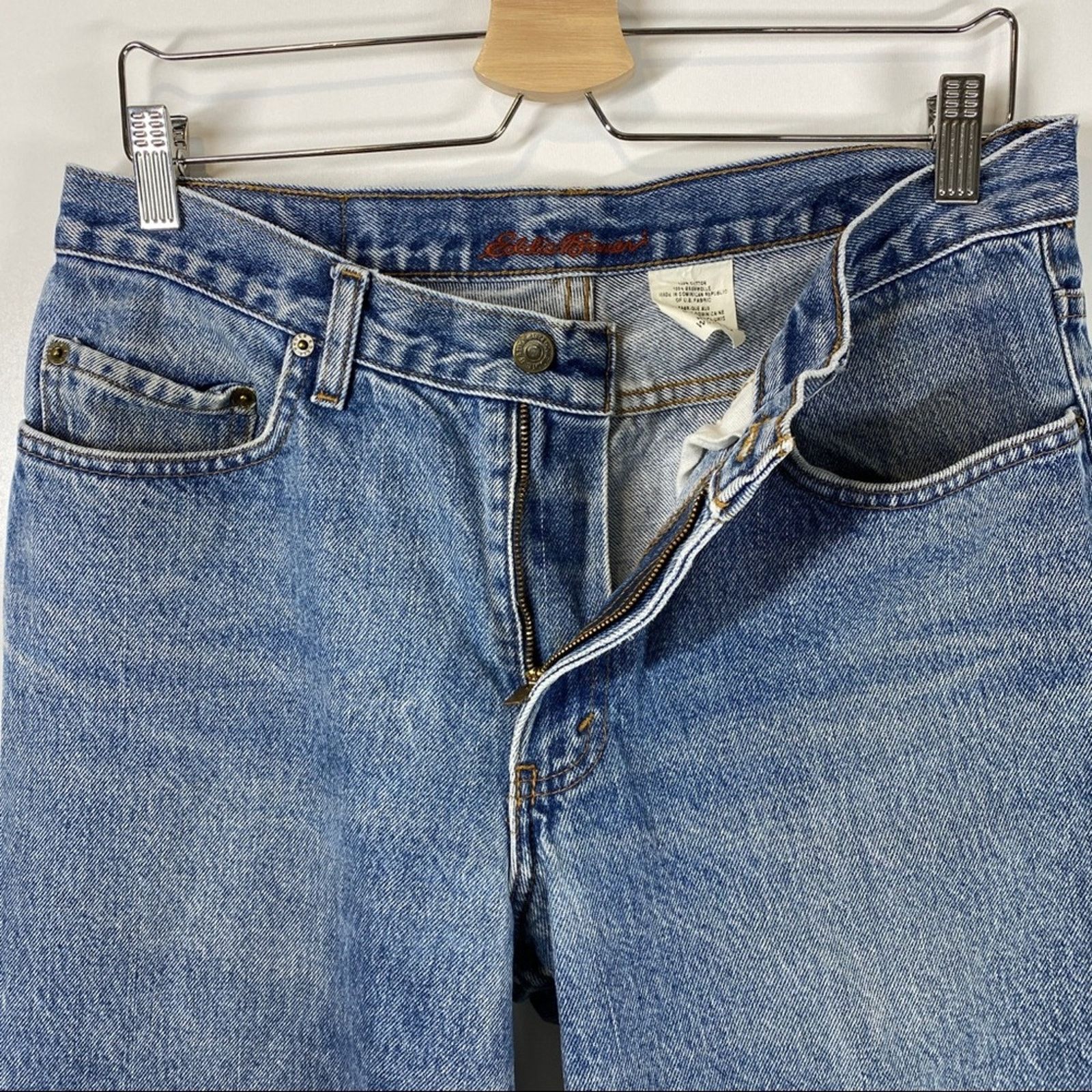 Eddie Bauer × Vintage Eddie Bauer Jeans Classic Vintage Straight Leg Cotton Denim Size US 34 / EU 50 - 4 Thumbnail